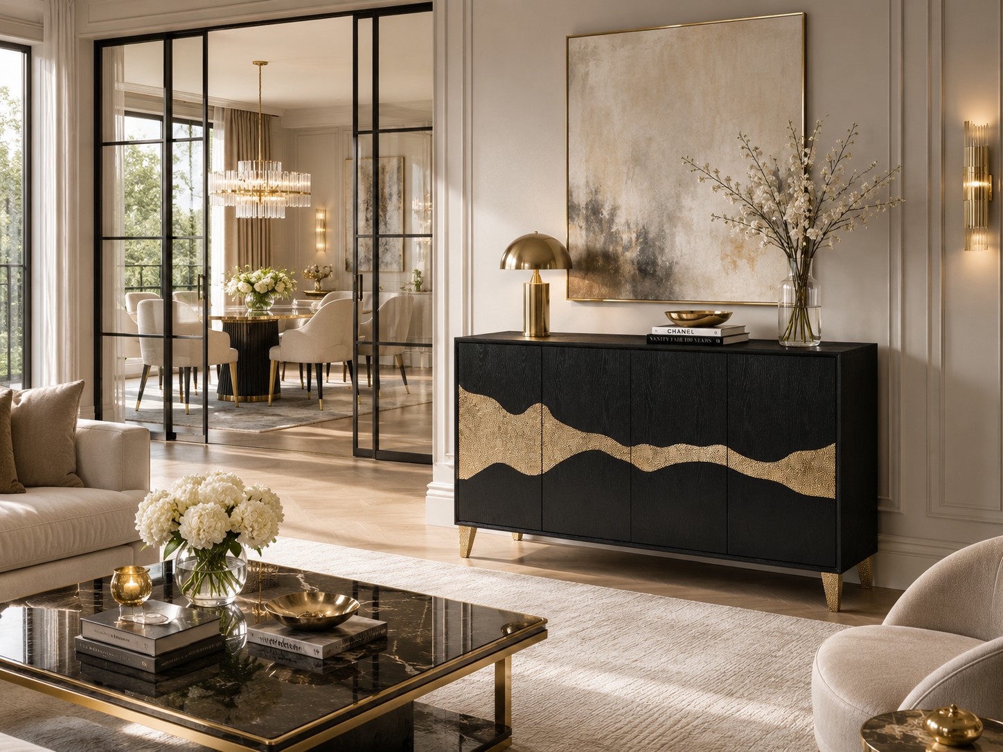 Livin Hill Sideboard Stilig Goldenes Muster