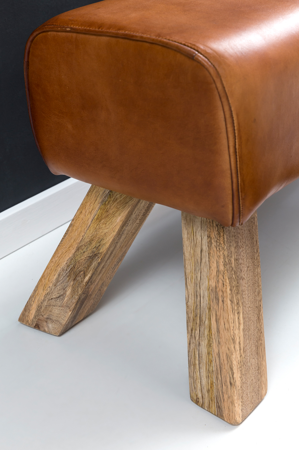 Sitzbank Tisvilde Echtleder Braun 90 × 30 × 43 cm