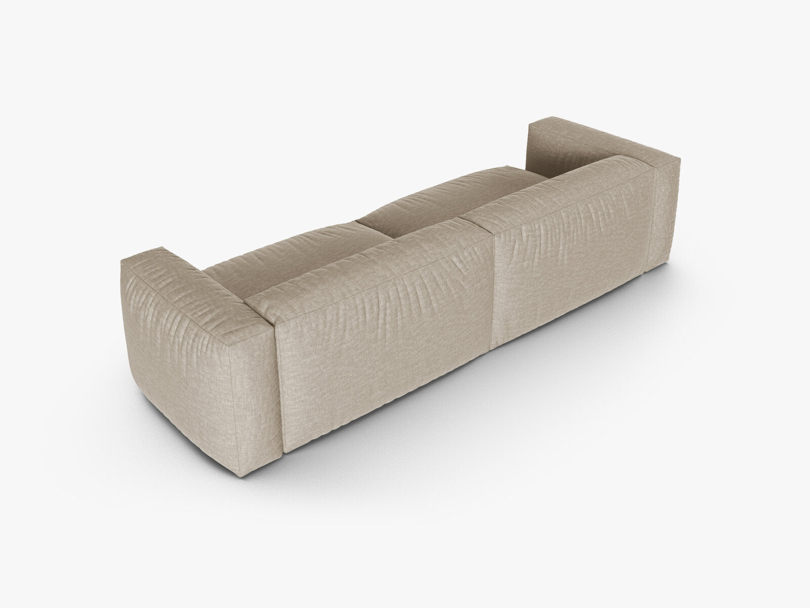 Micadoni Sofa Martina 4-Sitzer 90cm Sitztiefe Strukturierter Stoff Boston Helles Beige