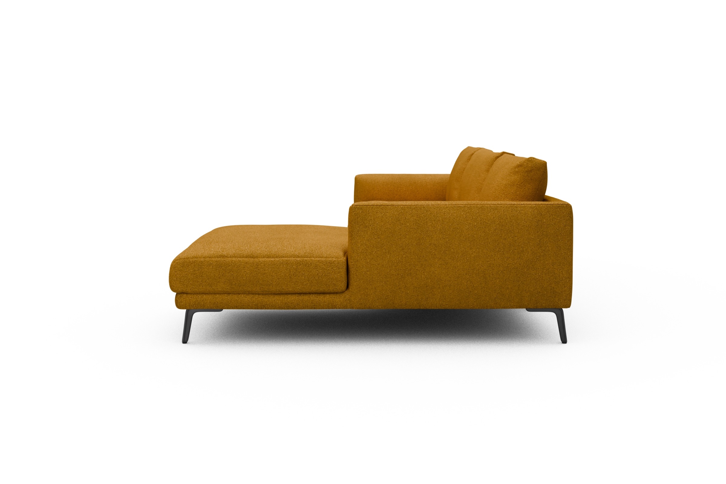 Ecksofa Karl Chaiselongue rechts mit 2,5-Sitzer Boucle-Ochre