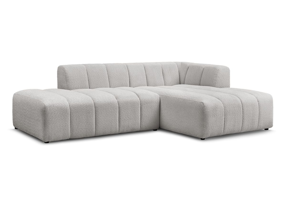 Bobochic Annecy Ecksofa Bouclé-Stoff Hellgrau Ecke rechts
