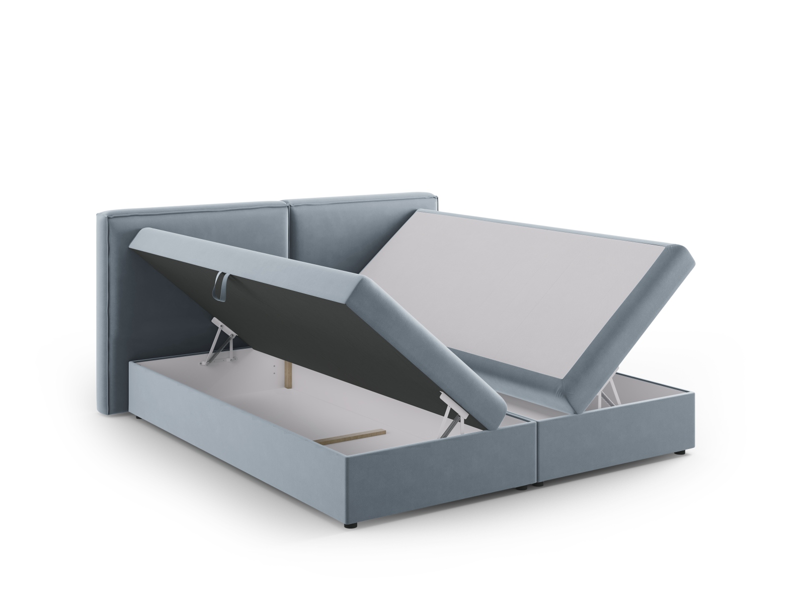 Cosmopolitan Design Boxspringbett Arendal 180x200 Samt Bluvel Hellblau