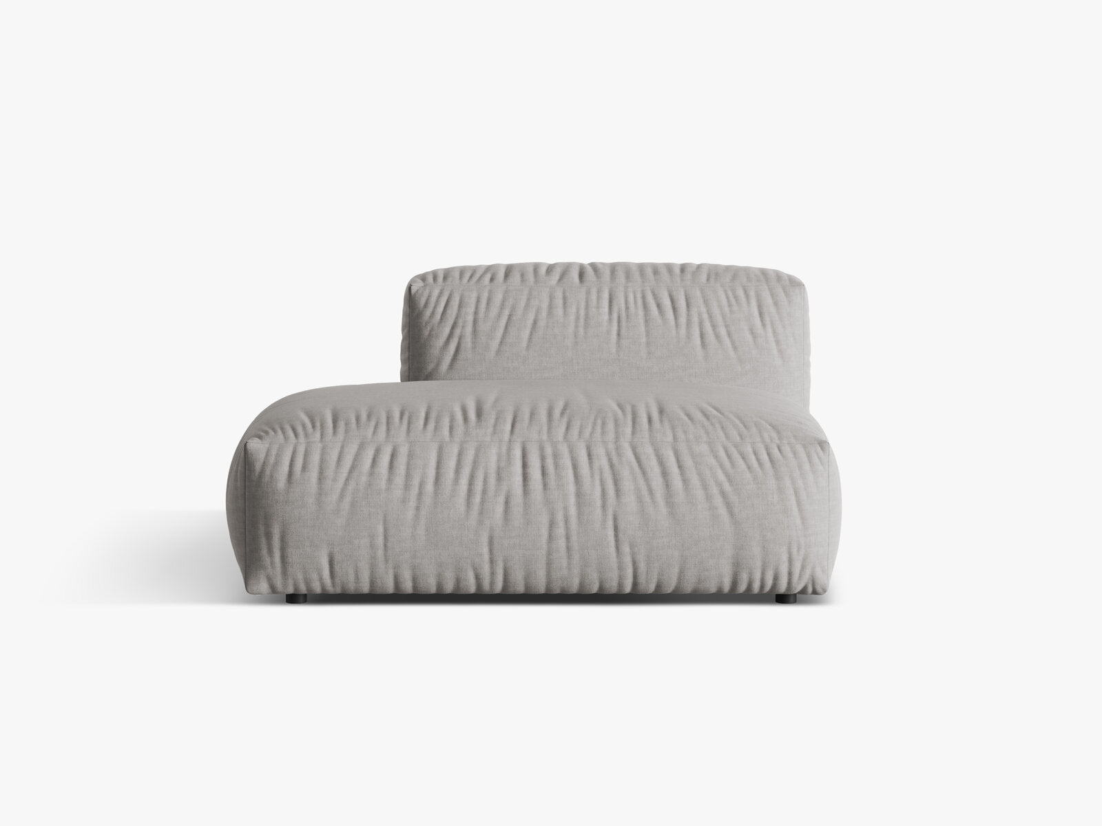 Micadoni Ecksofa-Modul Martina 1-Sitzer Links Strukturierter Stoff Hellgrau