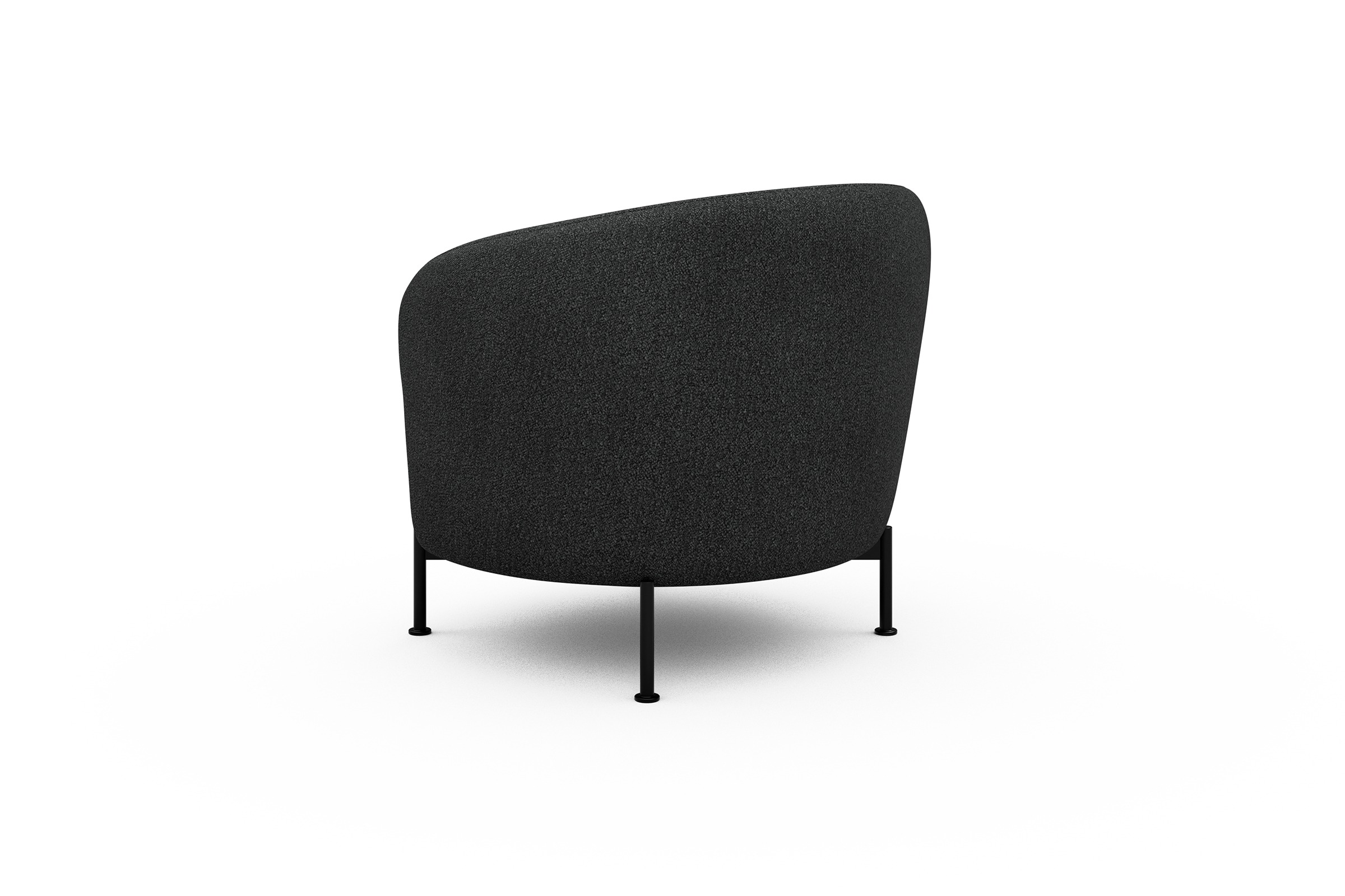 Sessel Ronda X-Metallgestell Schwarz Boucle-Charcoal