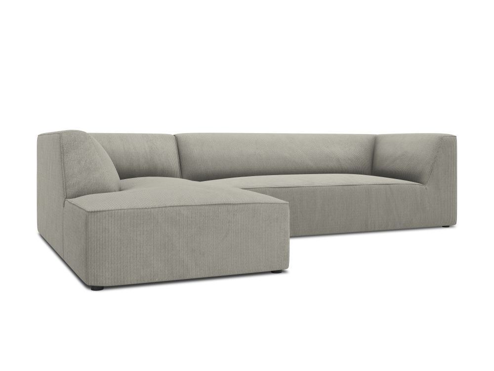 Cosmopolitan Design Ecksofa Siena 4-Sitzer Kord Scala Hellgrau Links