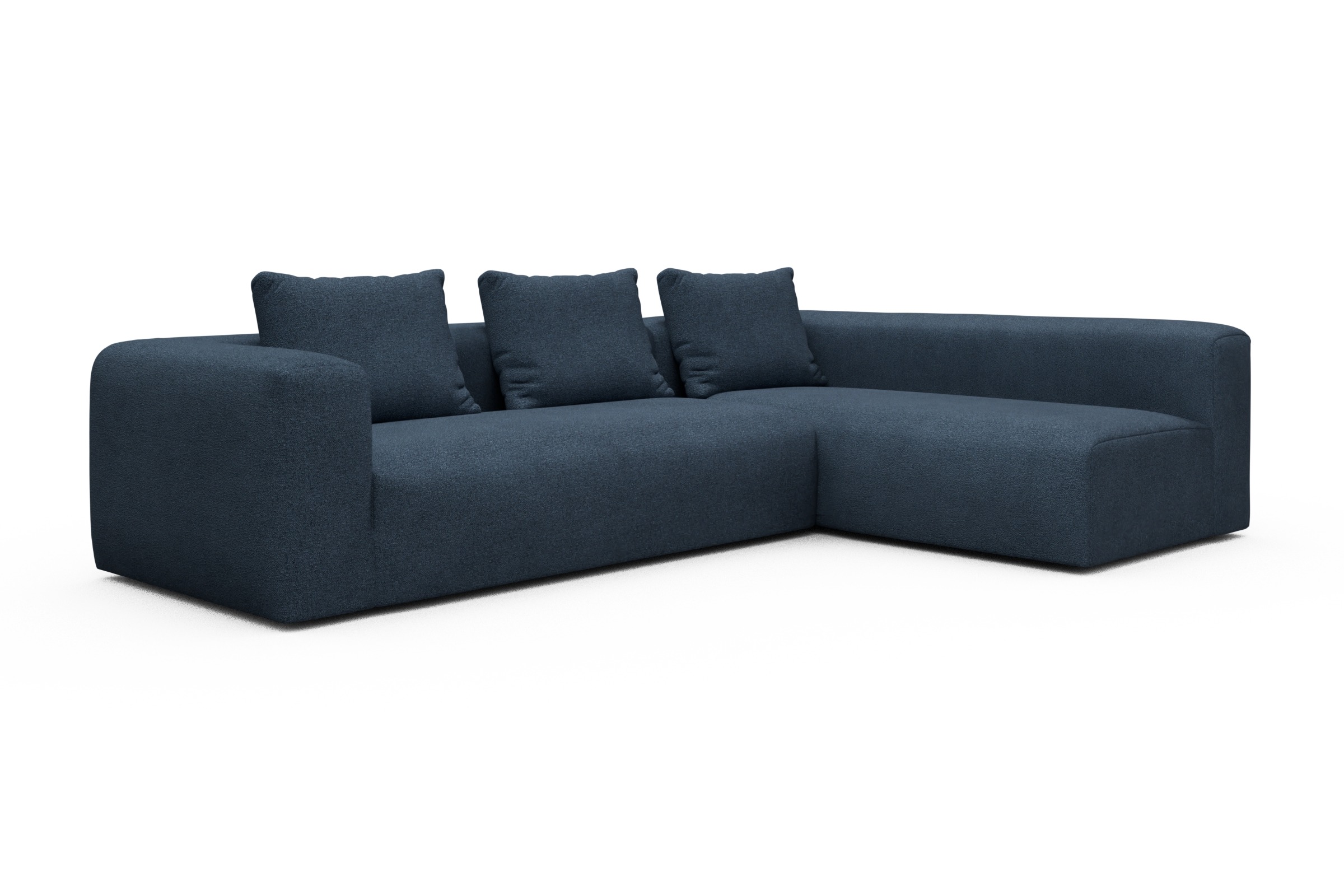Ecksofa Fred 2x 2,5-Sitzer rechts offen Boucle-Blue