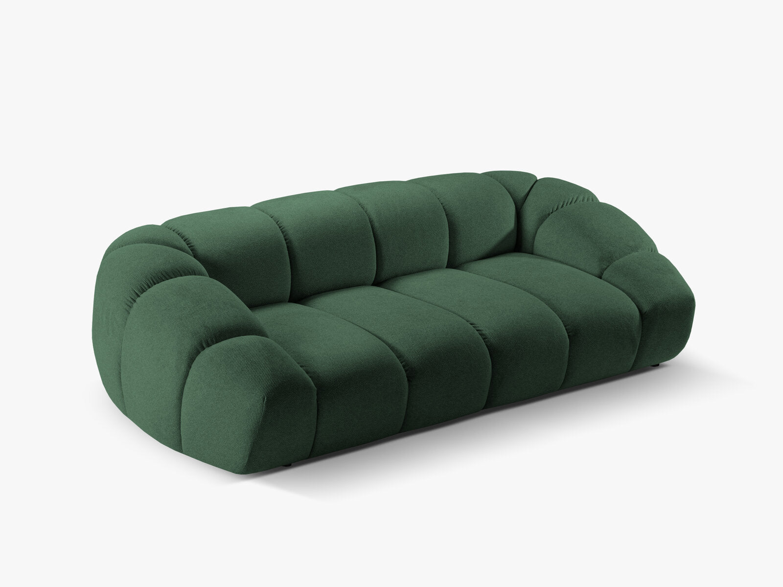 Micadoni Sofa Diana 3-Sitzer XL Strukturierter Samtstoff Grün