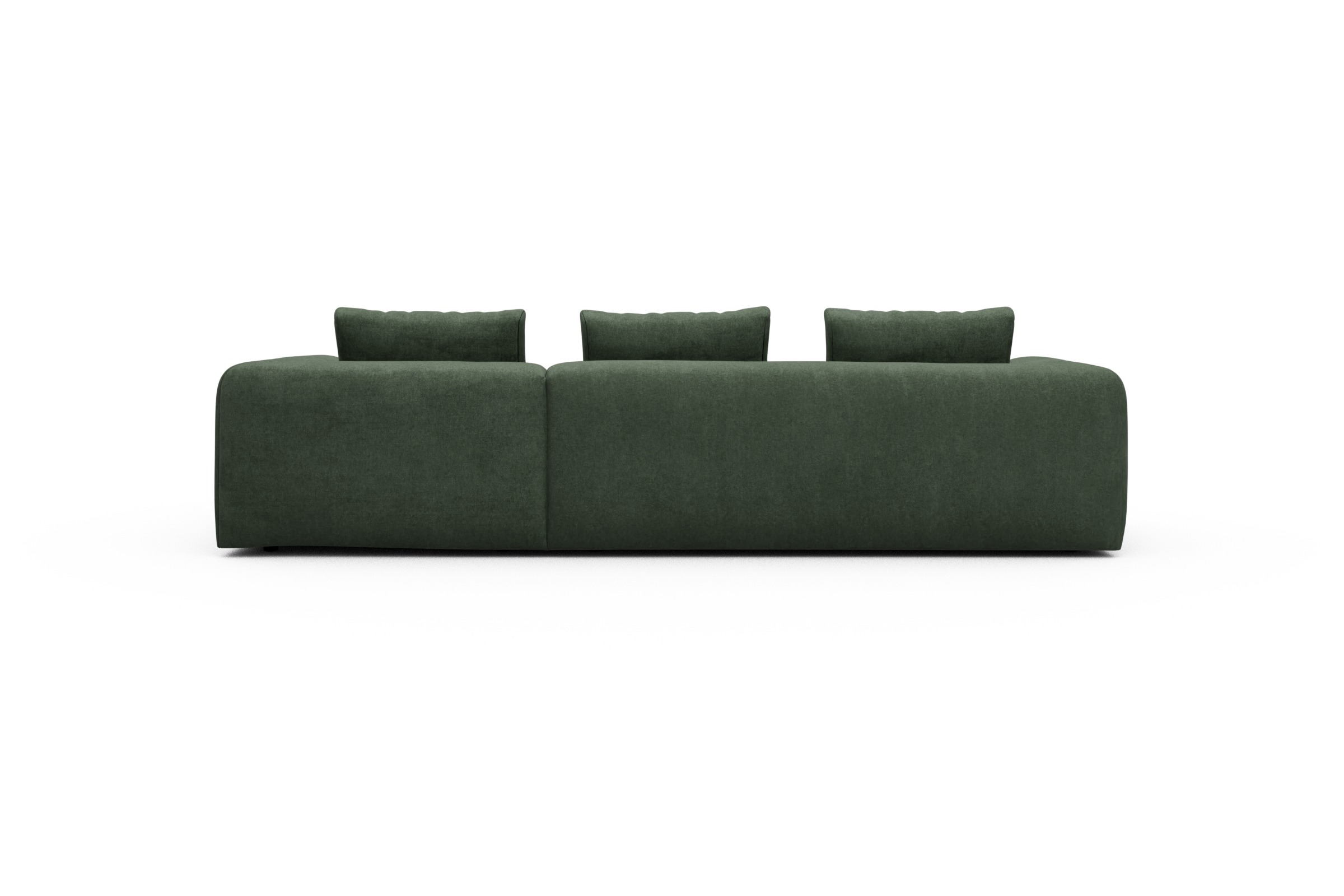 Ecksofa Fred Chaiselongue rechts mit 2,5-Sitzer Casone-Forest-Green