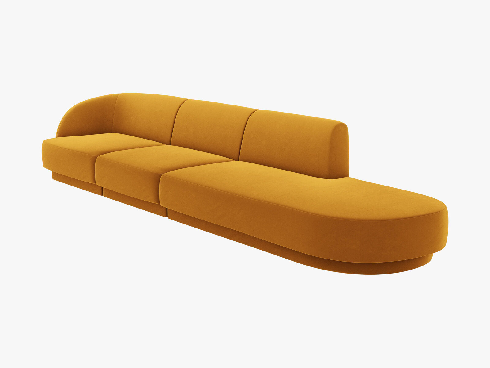 Micadoni Sofa Miley 4-Sitzer Rechts Samt Bluvel Gelb