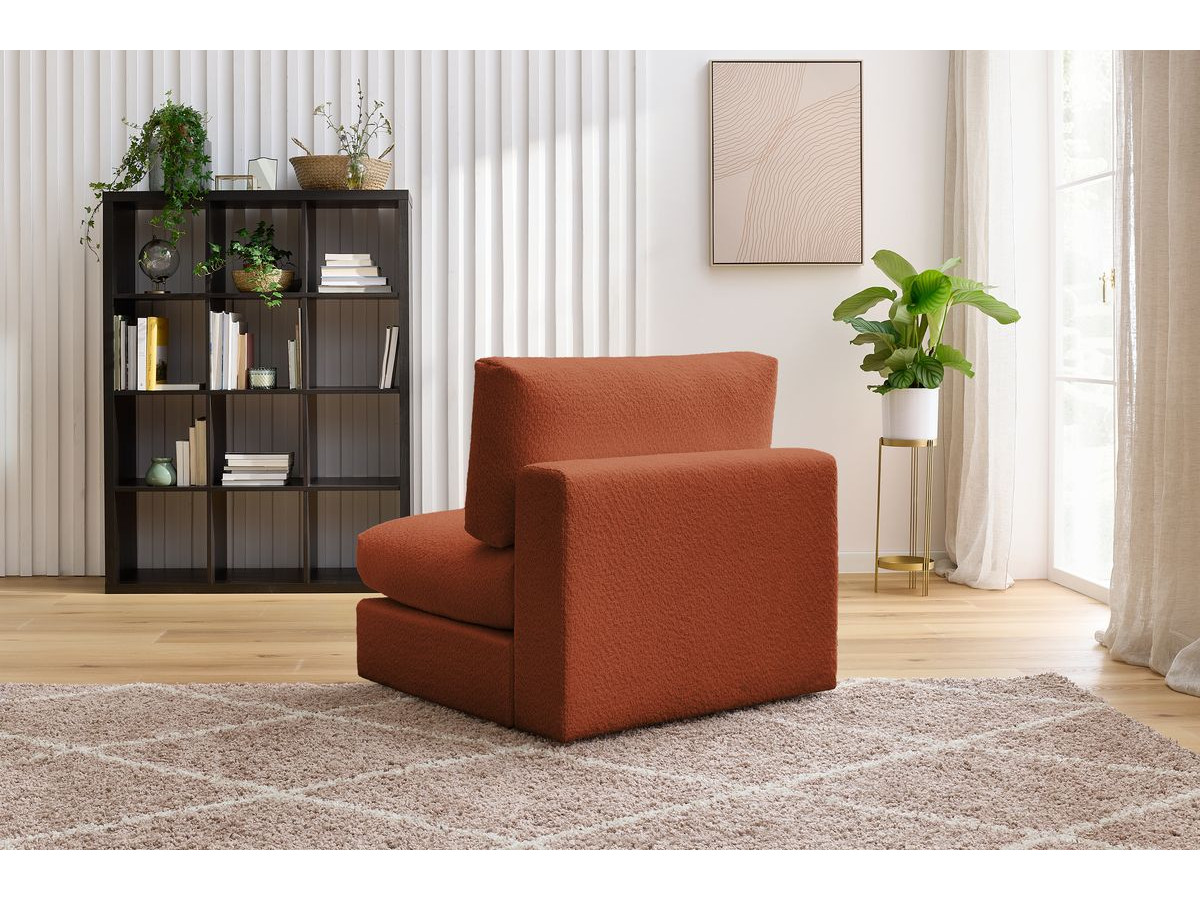 Bobochic Paris Sofamodul 1-Sitzer Bouclé-Stoff Orange