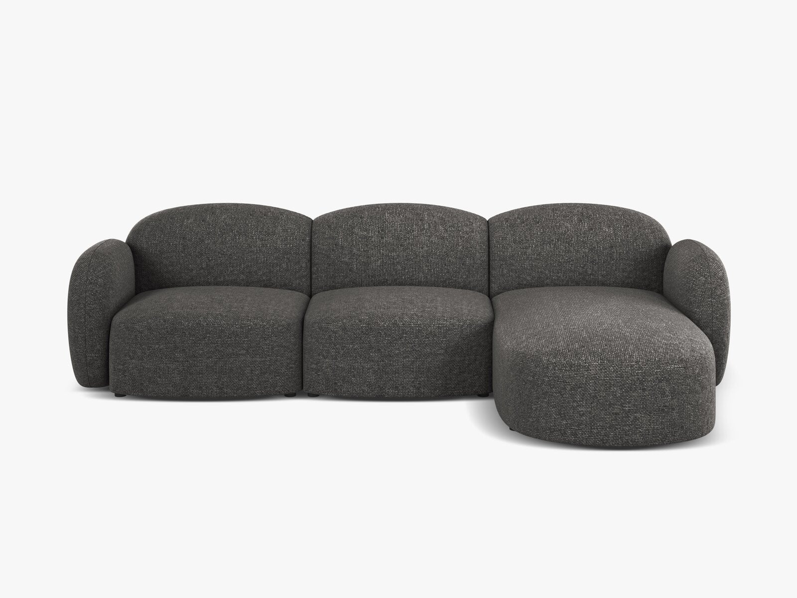 Micadoni Ecksofa Blair 4-Sitzer Rechts Chenille Eden Dunkelgrau