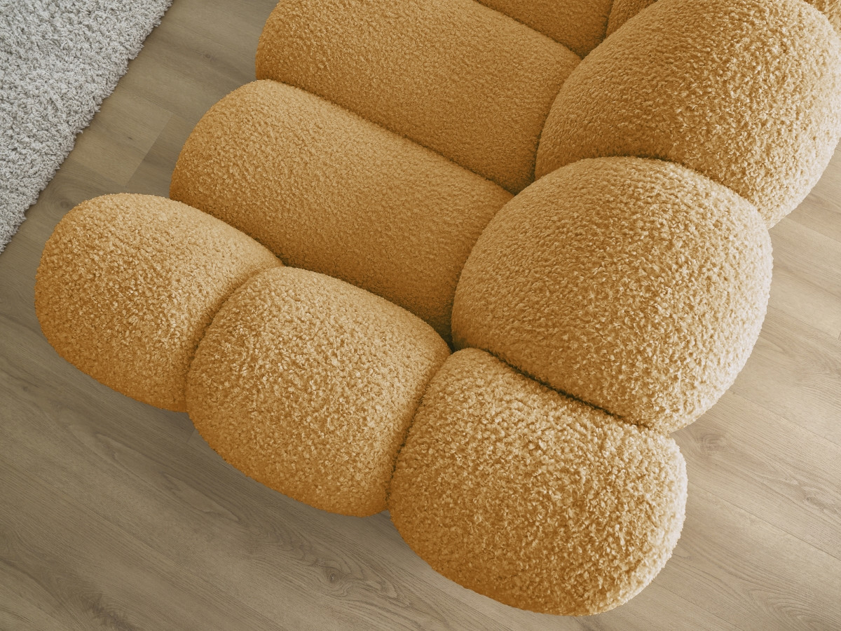 Bobochic Hippolyte Sofa 3-Sitzer Bouclé-Stoff Gelb