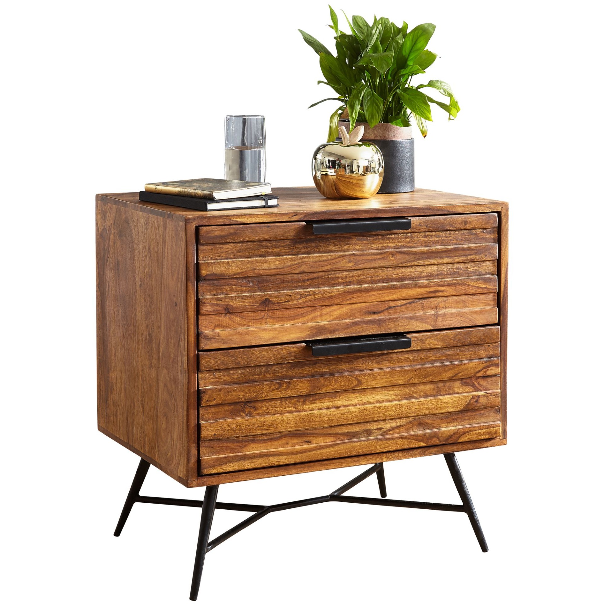 Nachttisch Otta Massivholz Dunkelbraun 60 × 40 × 60 cm