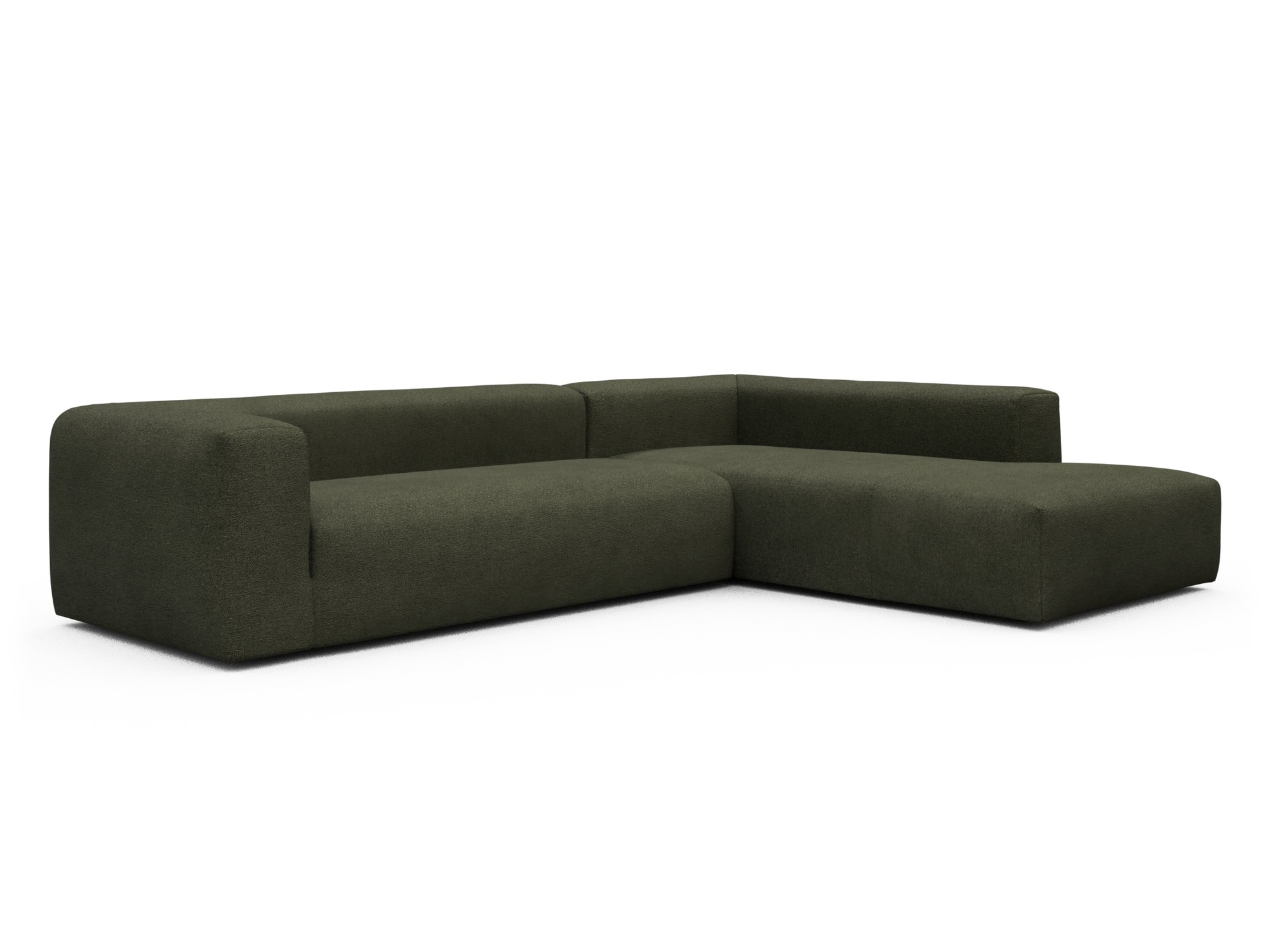 Skandi Home Ecksofa Fred Relax-Ecke rechts mit 2,5-Sitzer Boucle-Forest-Green moebelfaktor