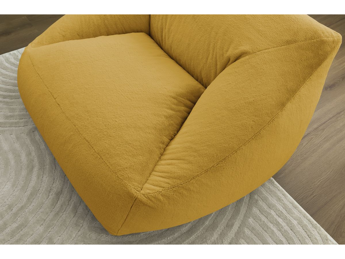 Bobochic Lilibet Pouf Kunstfell Gelb