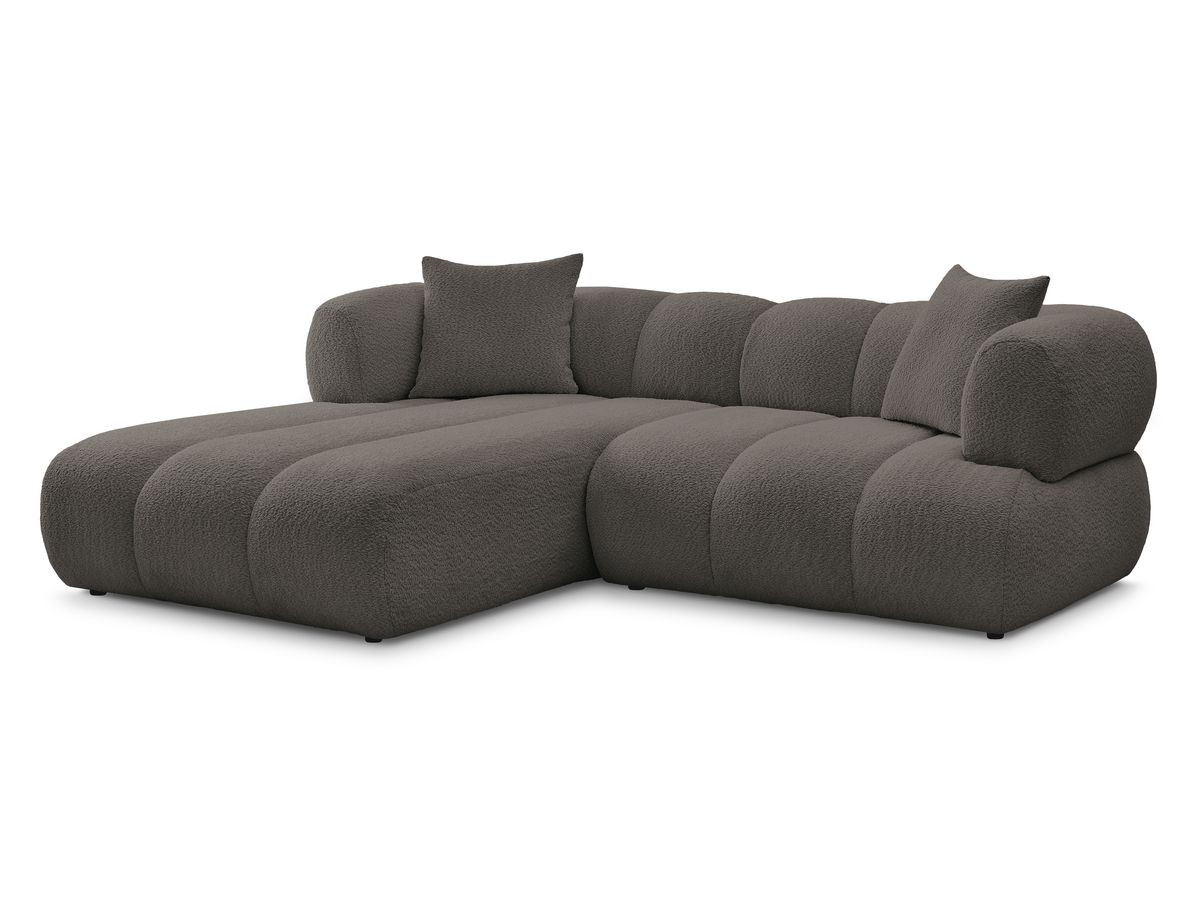 Bobochic Pamira Ecksofa Bouclé-Stoff Braun Ecke links