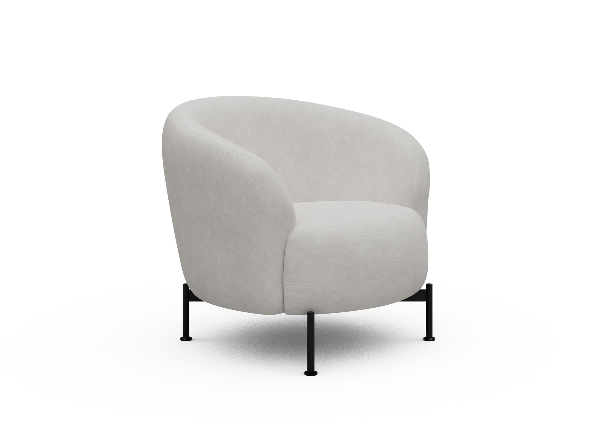Sessel Ronda X-Metallgestell Schwarz Flachgewebe Vivus 574-Dusty-Off-White