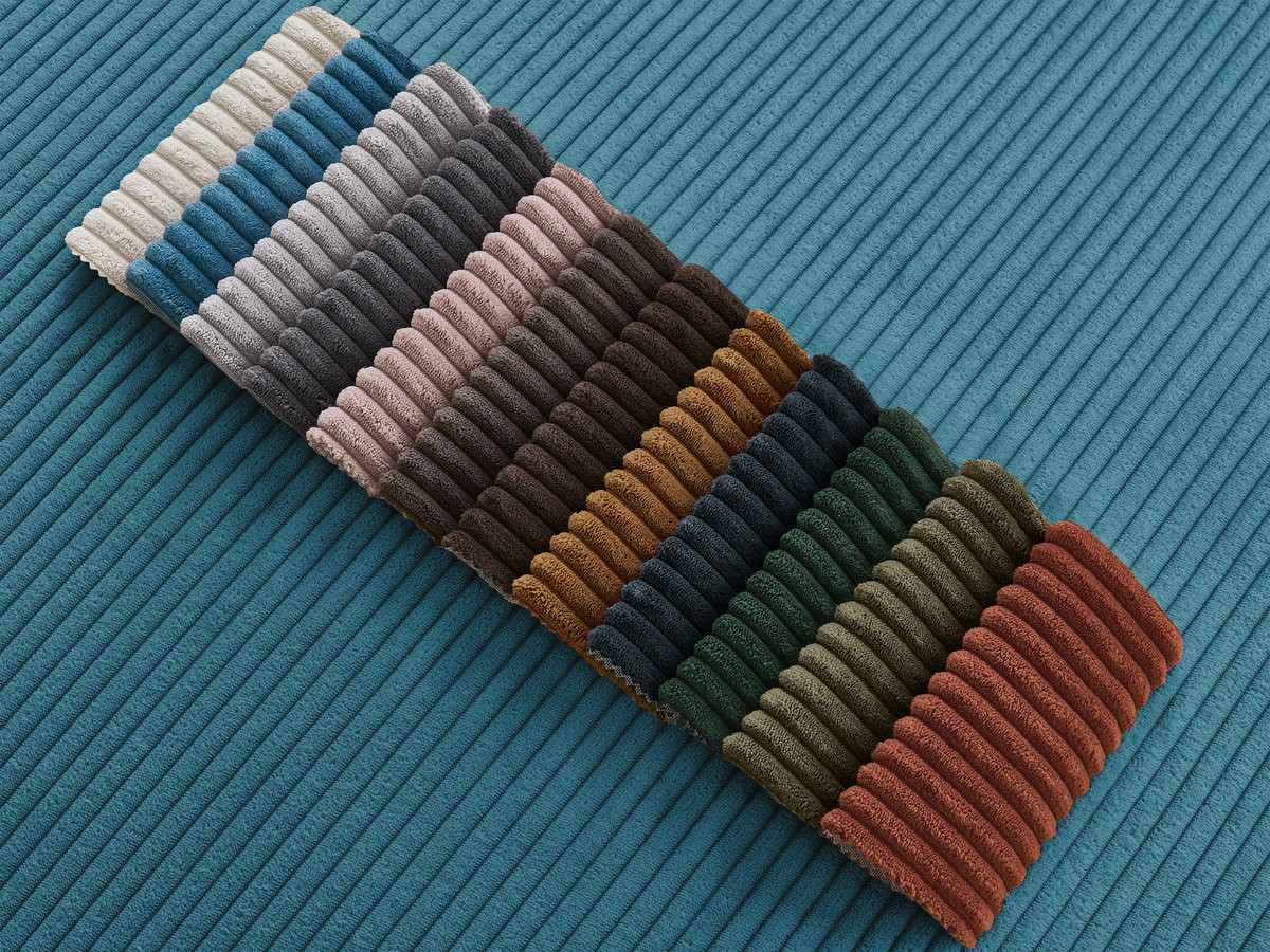 Bobochic Enore Pouf Cordsamt Hellblau