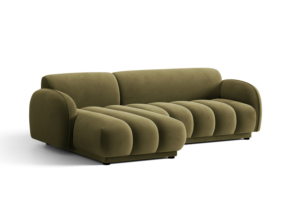 Cosmopolitan Design Ecksofa Bilbao 3-Sitzer Samt Casino Hellgrün Links