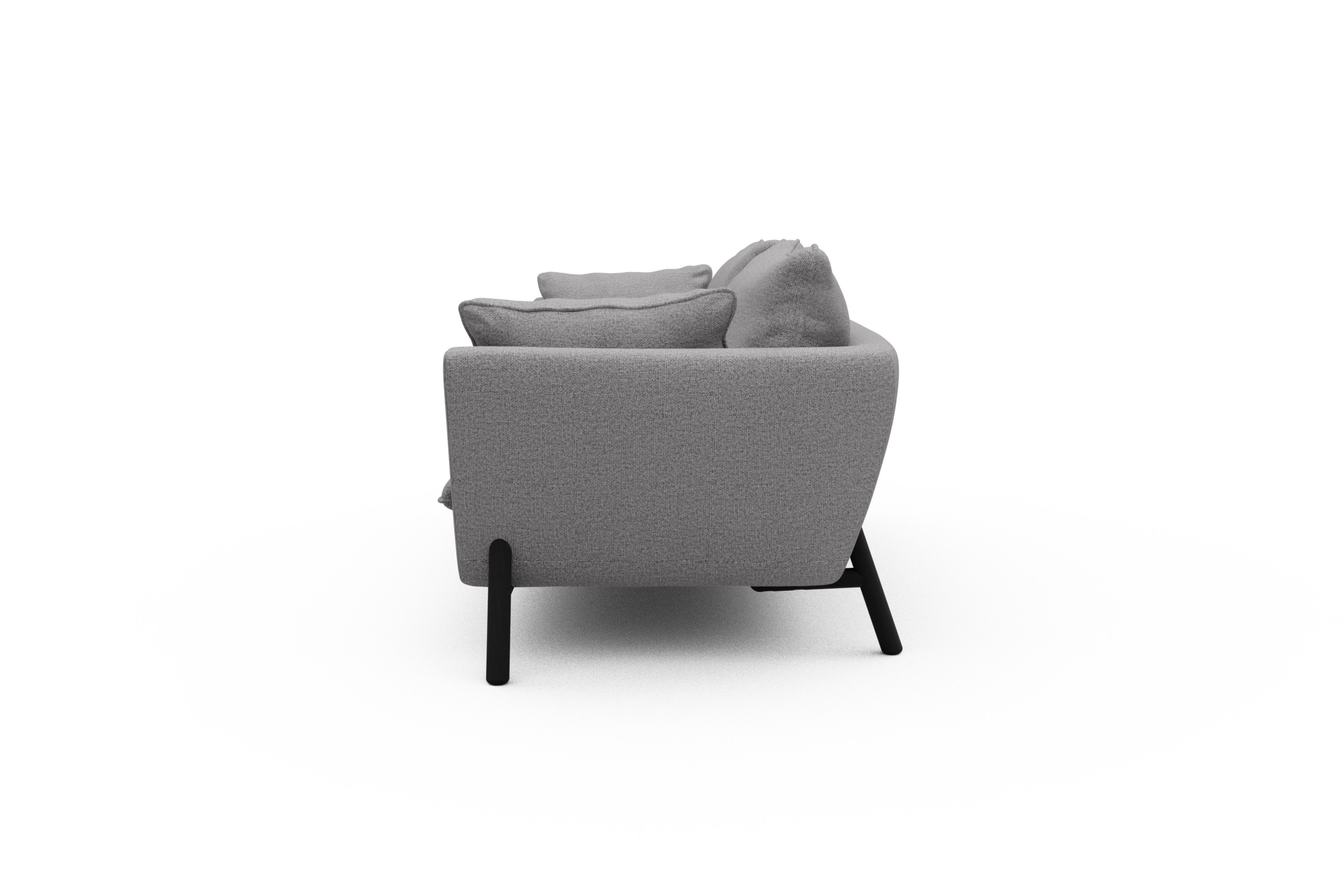 Sofa Emil PREMIUM 3-Sitzer Beinfarbe Eiche Schwarz Sama-Grey