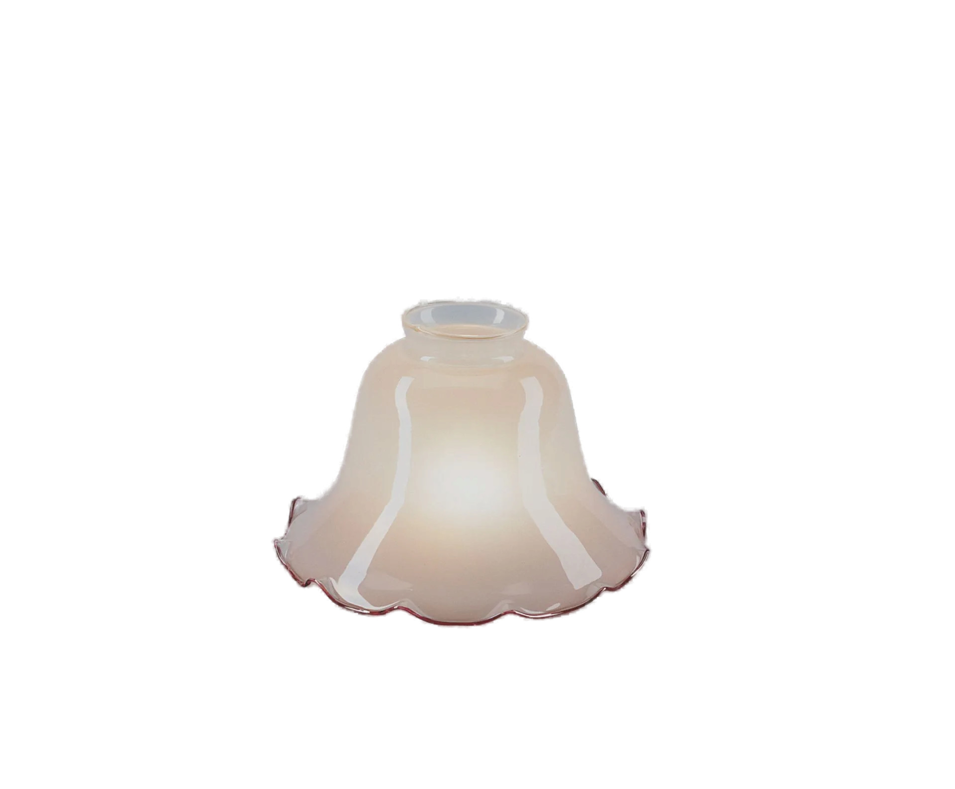 Berliner Messinglampen Glasschirm Nr. 09 Glockenform, Rosa