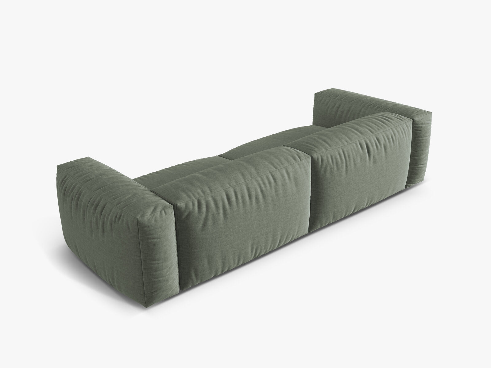 Micadoni Sofa Martina 4-Sitzer Strukturierter Stoff Boston Moßgrün