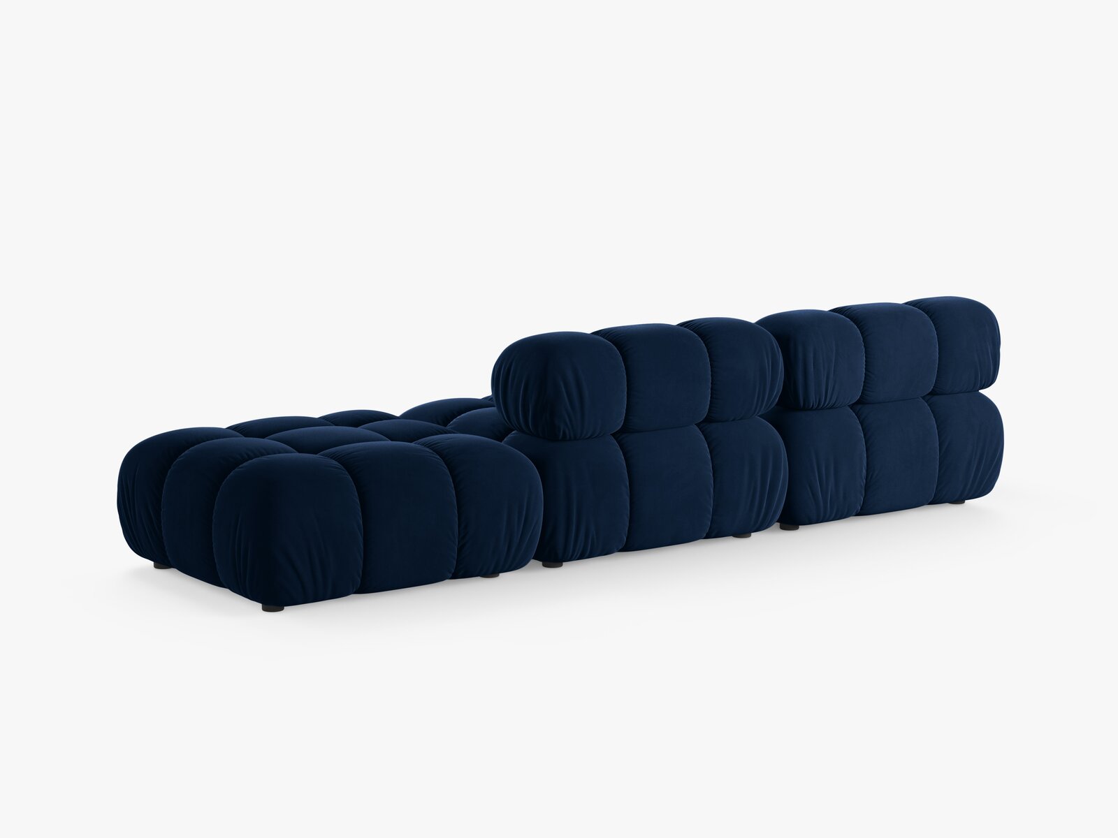 Micadoni Modulares Sofa Bellis 4-Sitzer Rechts Samt Bluvel Königsblau