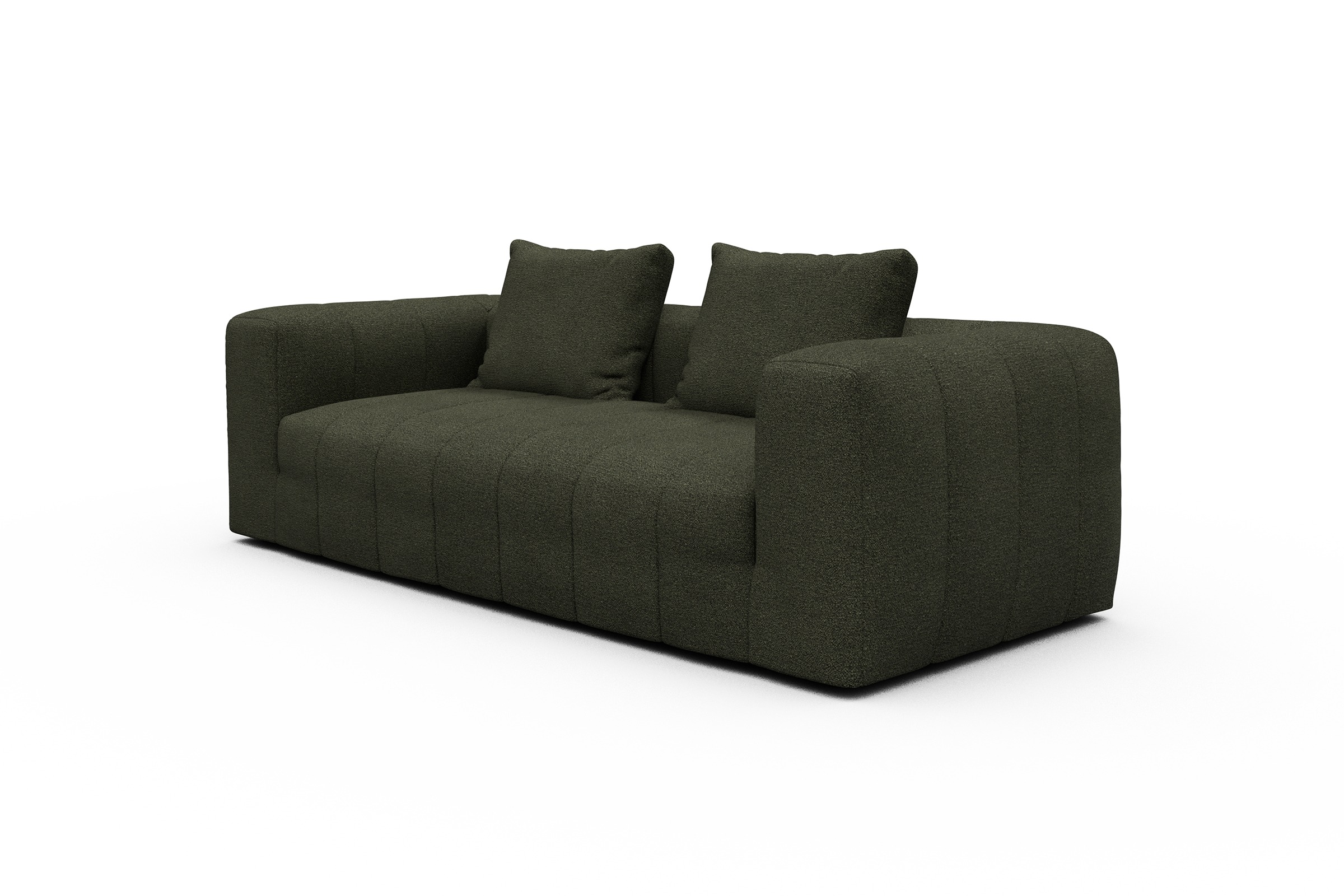 Sofa Hugo 3-Sitzer Boucle-Forest-Green
