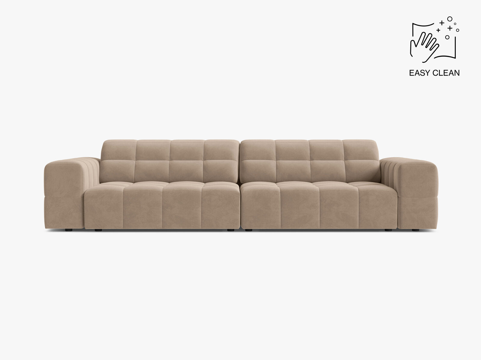 Micadoni Sofa Jennifer 4-Sitzer Samt Venus Beige