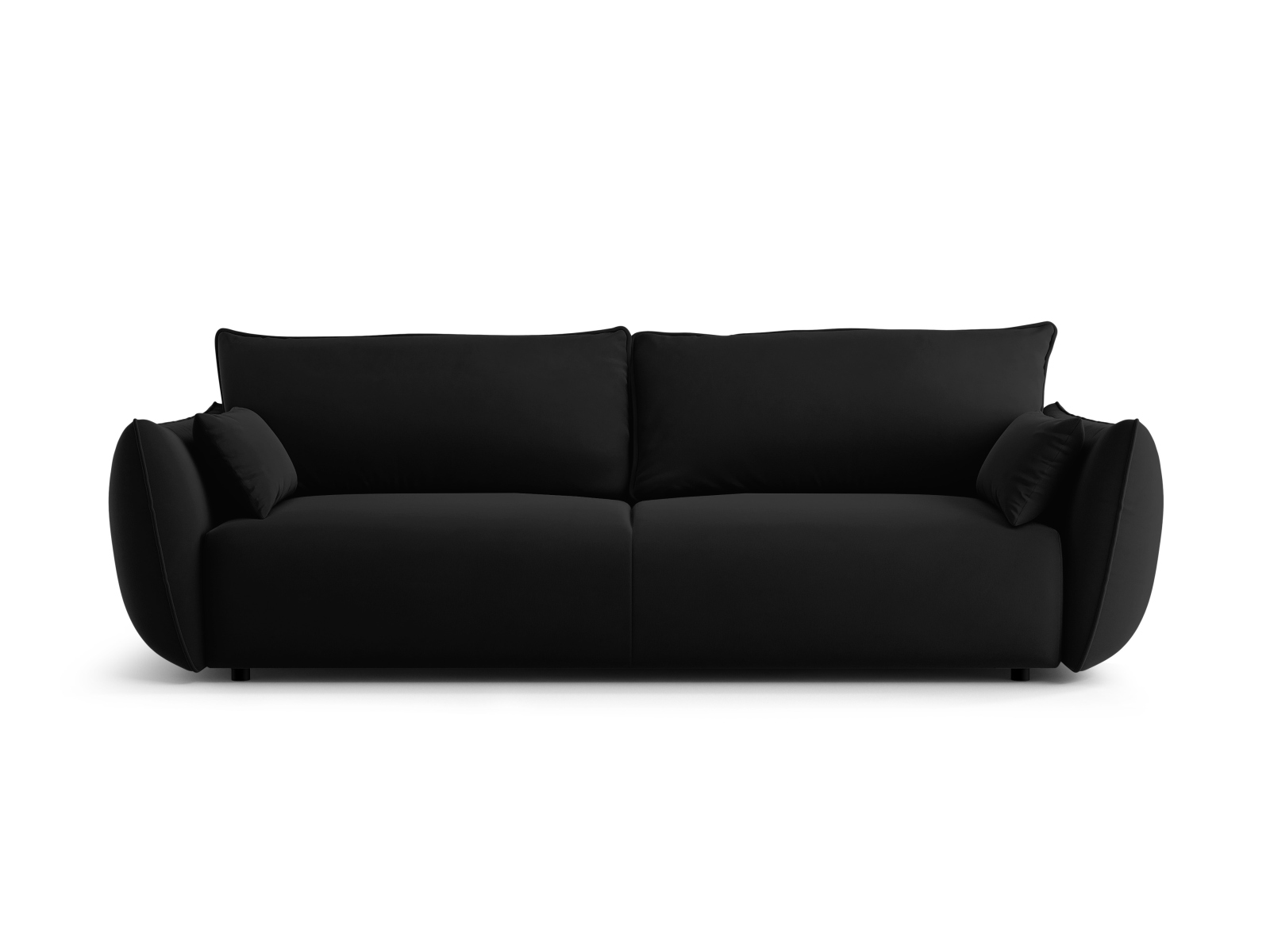 Cosmopolitan Design Schlafsofa Matera 3-Sitzer mit Bettkasten Samt Salvador Schwarz
