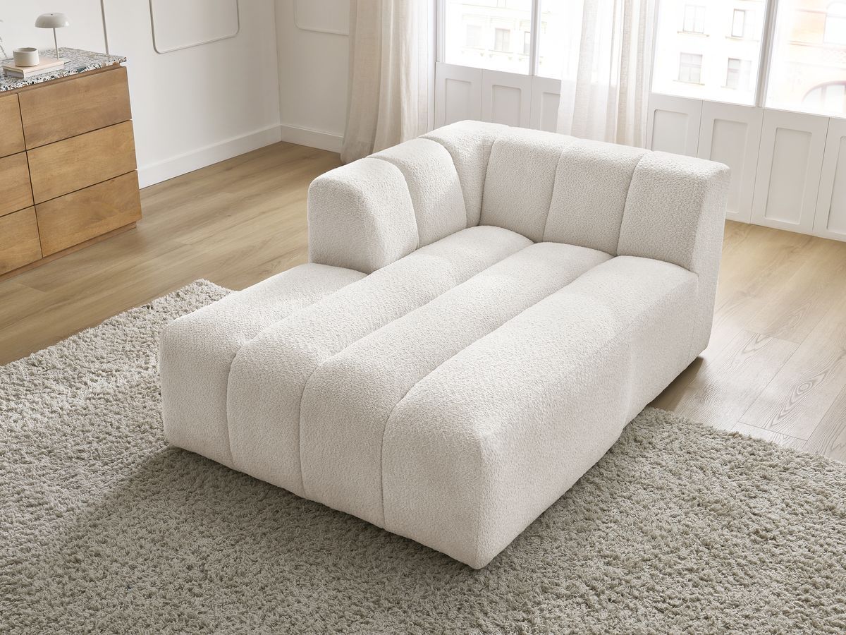 Bobochic Annecy Méridienne-Modul Bouclé-Stoff Weiß Ecke links