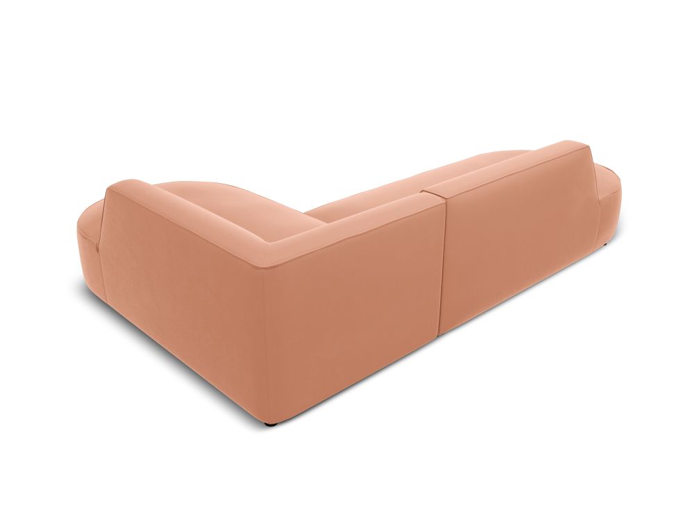 Cosmopolitan Design Ecksofa Siena 4-Sitzer abgerundet offen Samt Salvador Rosa Rechts