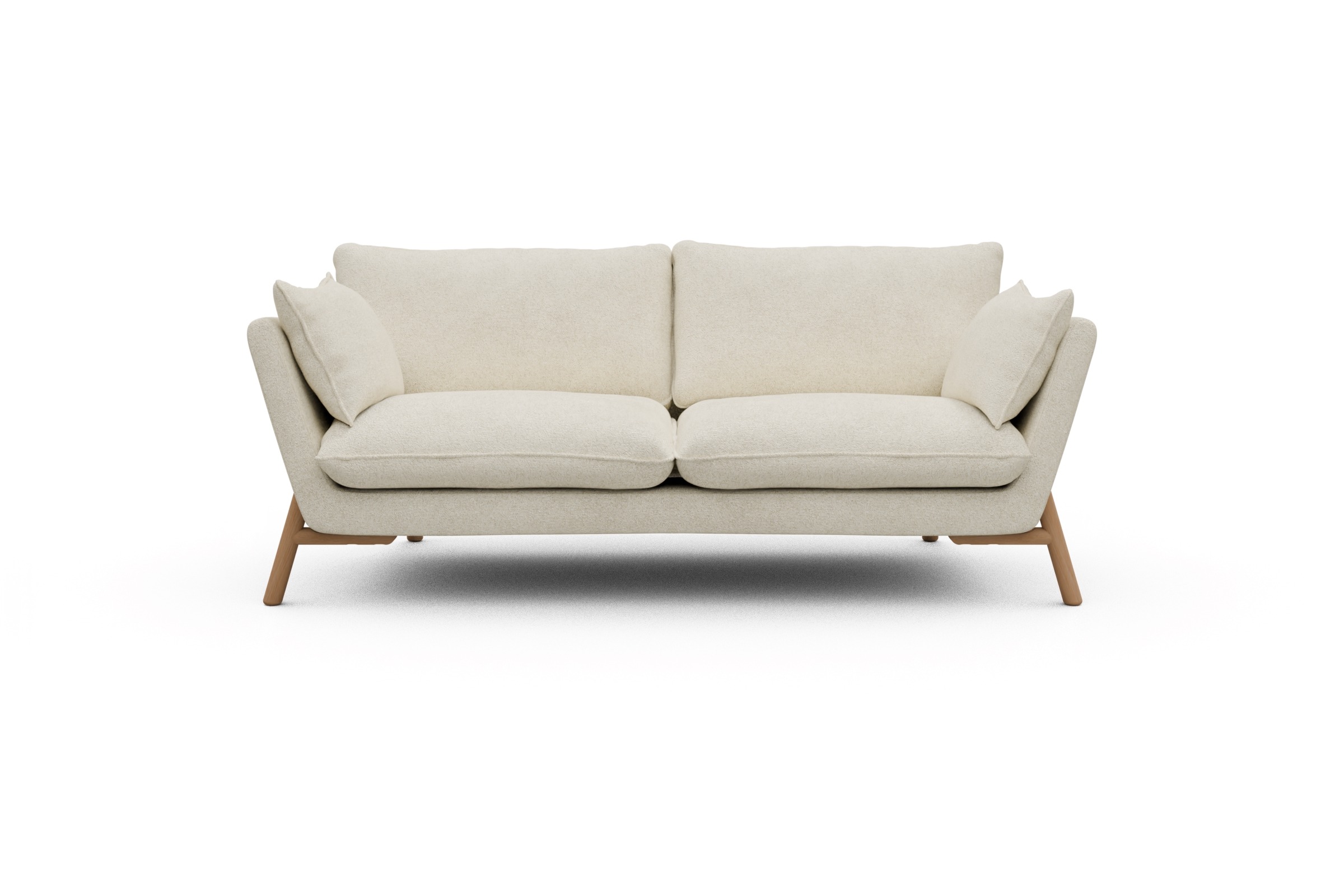 Skandi Home Sofa Emil 2-Sitzer Beinfarbe Eiche Natur Boucle-Off-White moebelfaktor