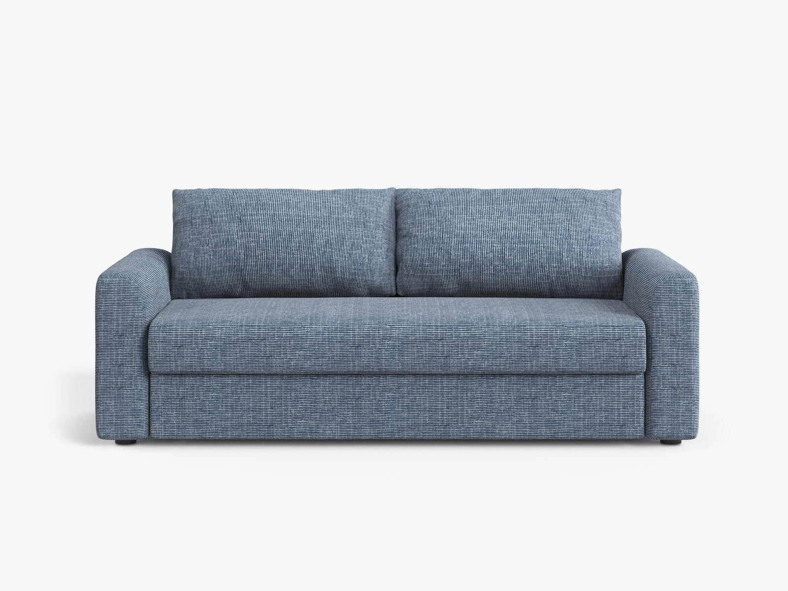 Micadoni Sofa mit Schlaffunktion David 3-Sitzer Strukturierter Stoff Baltimore Blau Melange