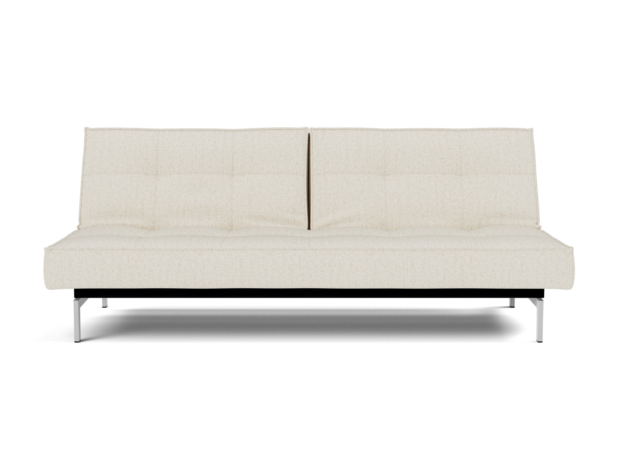 Schlafsofa Splitback Boucle Skandi 531-Off-White Beine Chrom