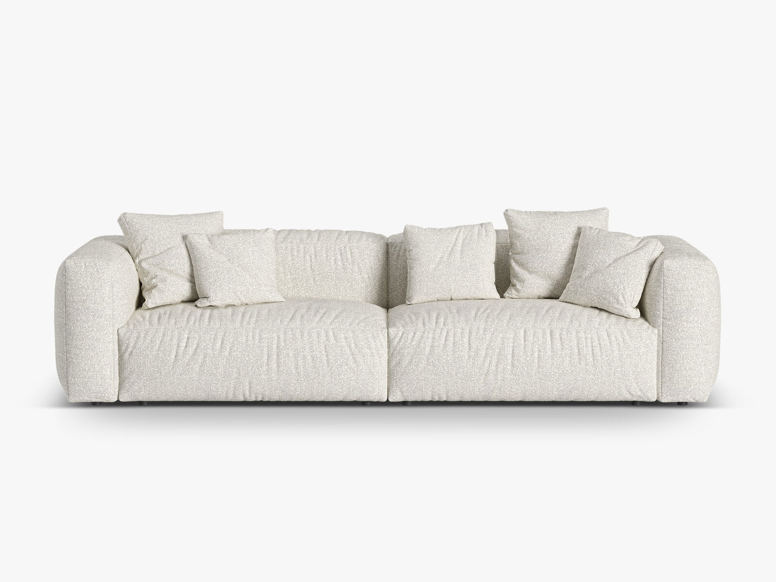 Micadoni Sofa Martina 4-Sitzer Boucle Monet Grau Beige Melange