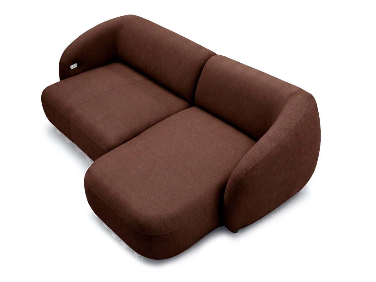 Bobochic Halo Ecksofa mit Schlaffunktion Stoff Braun Ecke rechts