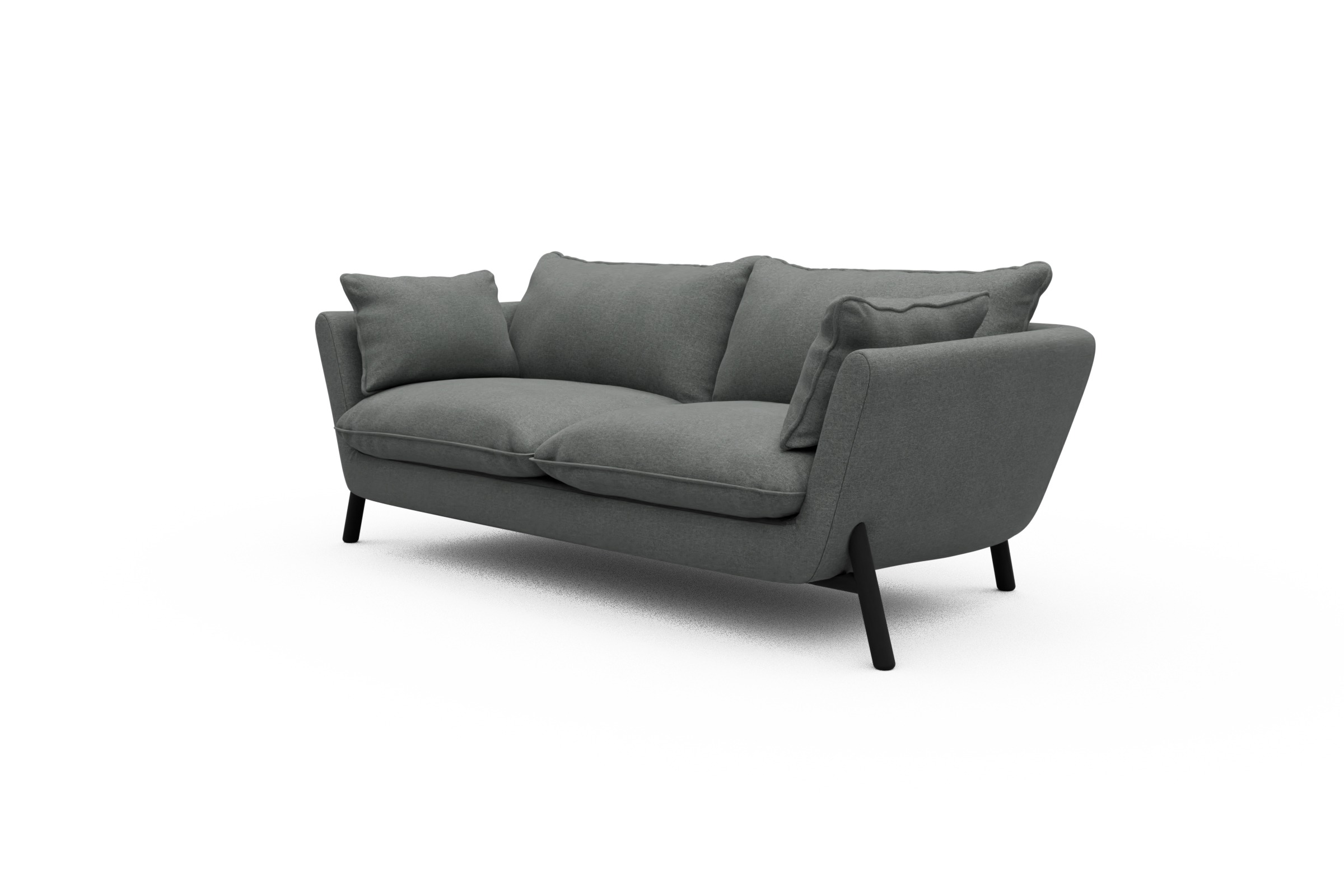 Sofa Emil PREMIUM 2-Sitzer Beinfarbe Eiche Schwarz Satya-Steel