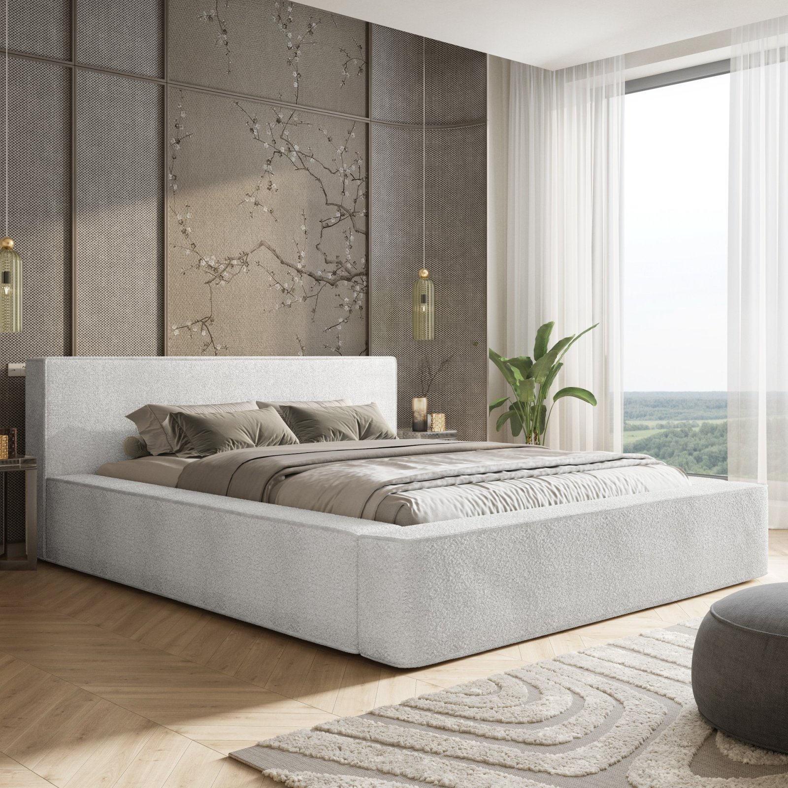 Polsterbett Delano Boucle 160x200 mit Holzrahmen Quelle 01