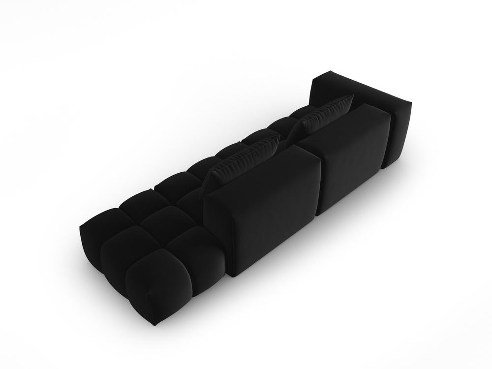 Cosmopolitan Design Sofa Verona 4-Sitzer offen Samt Casino Schwarz Rechts