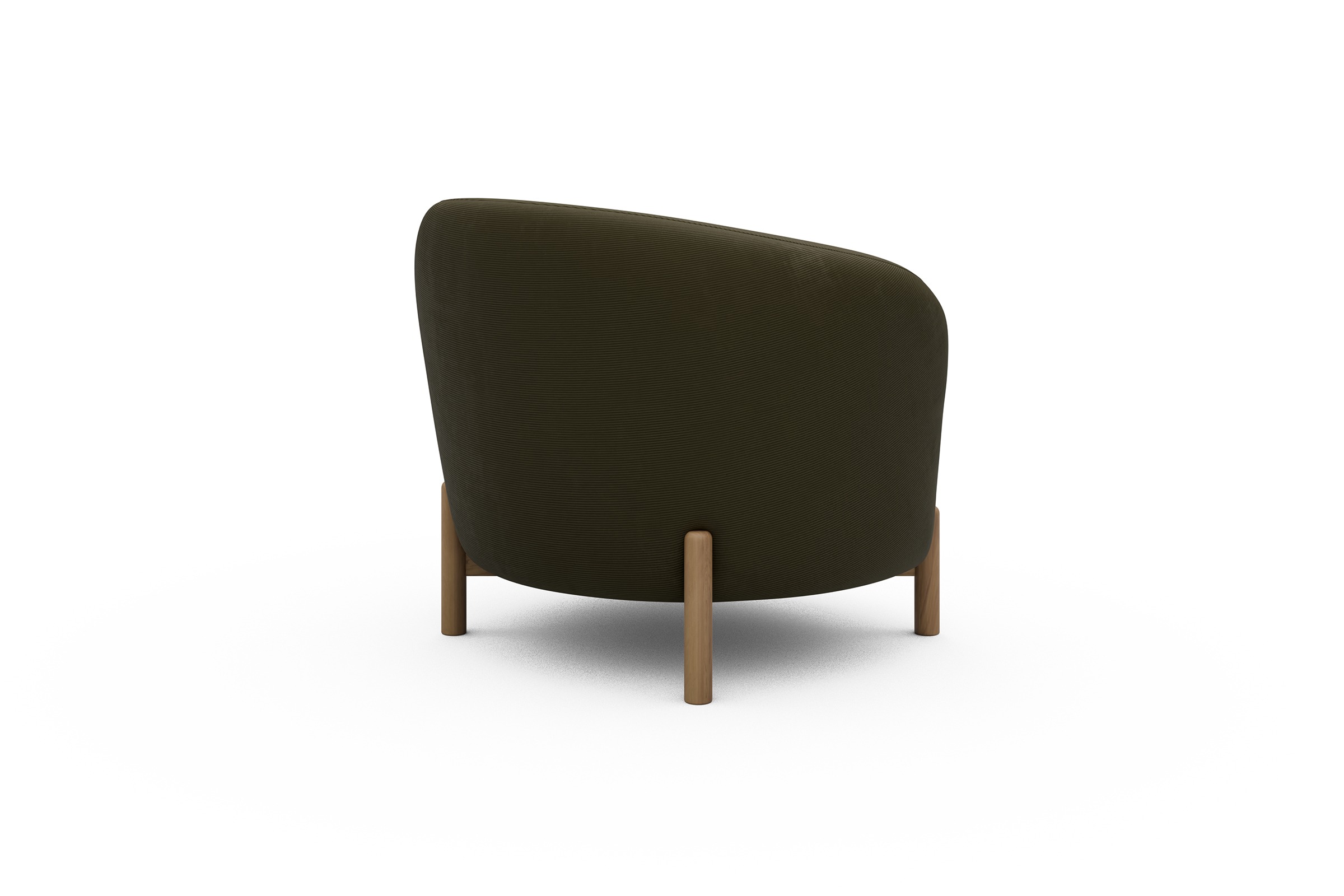 Sessel Ronda Holzbeine Eiche Natur Cordufine-Pine-Green