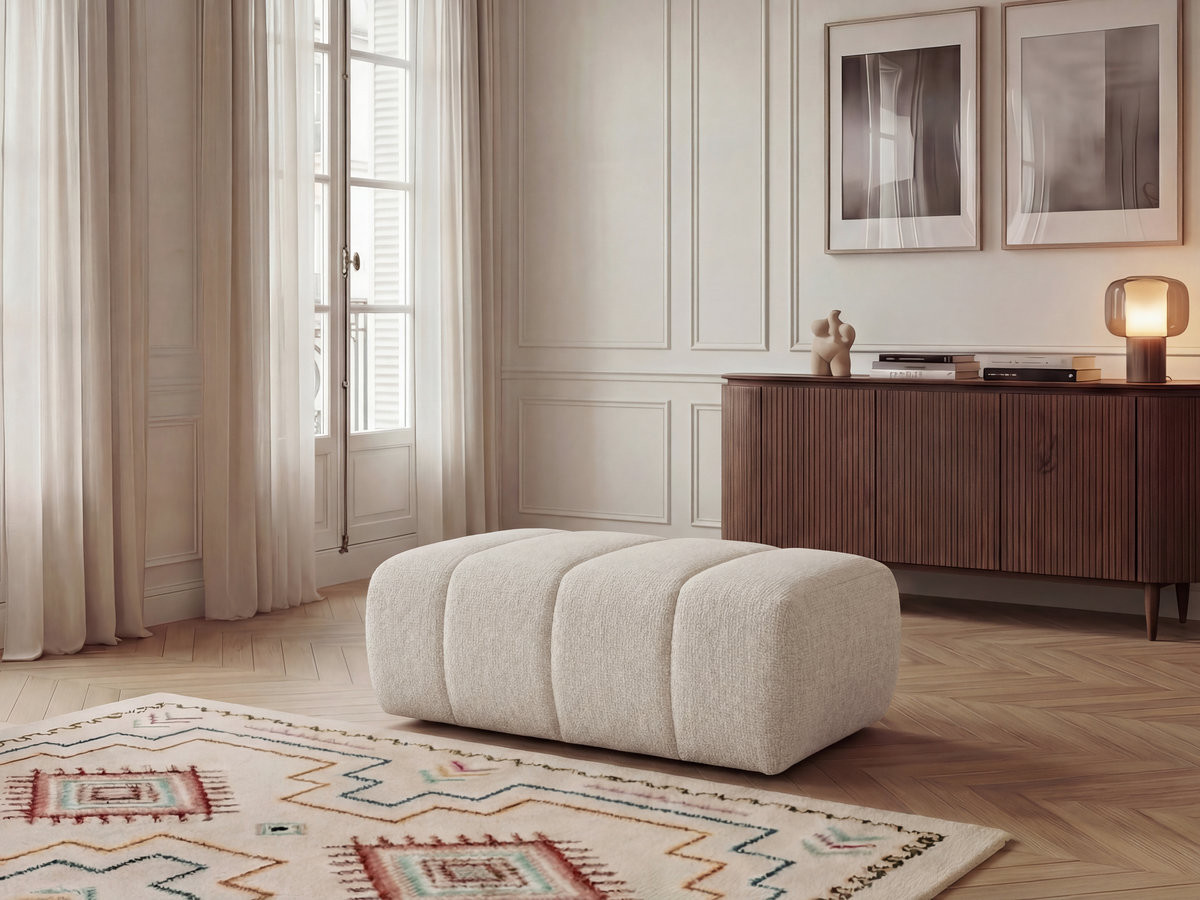 Bobochic Nesty Pouf Melange-Stoff Beige