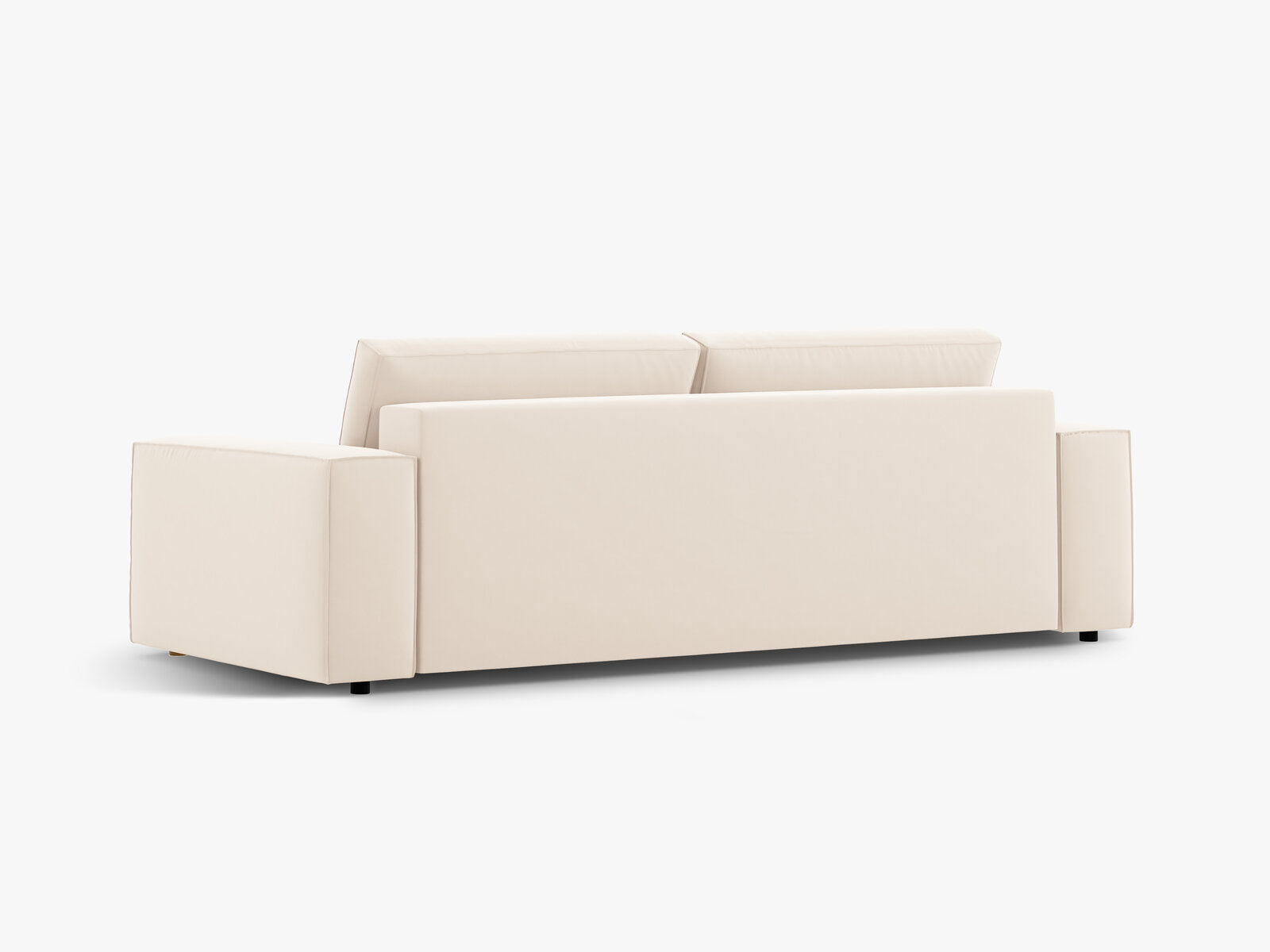 Micadoni Schlafsofa Jodie 3-Sitzer Samt Helles Beige