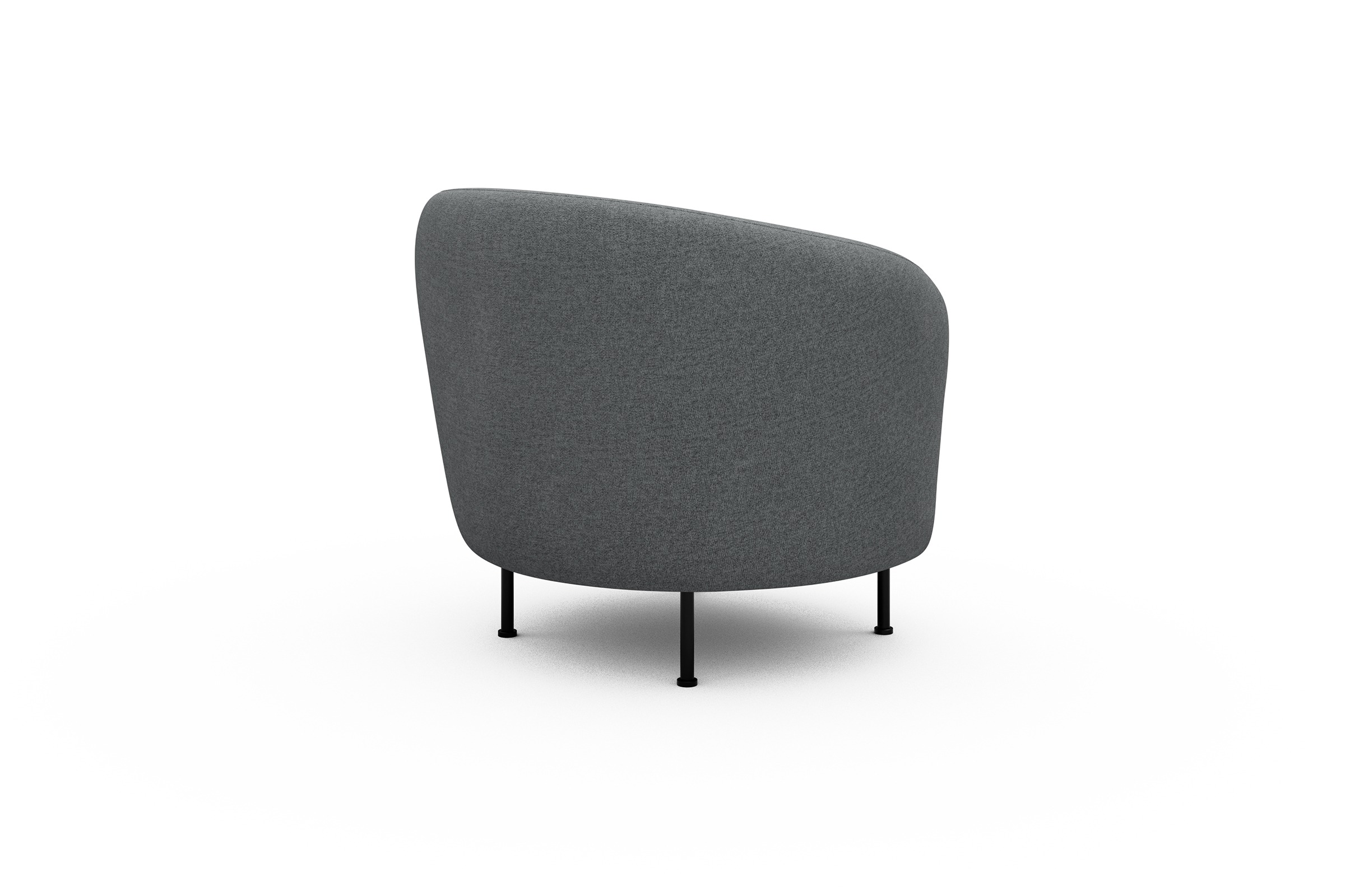 Sessel Ronda Metallbeine Schwarz Casone-Gravel-Grey