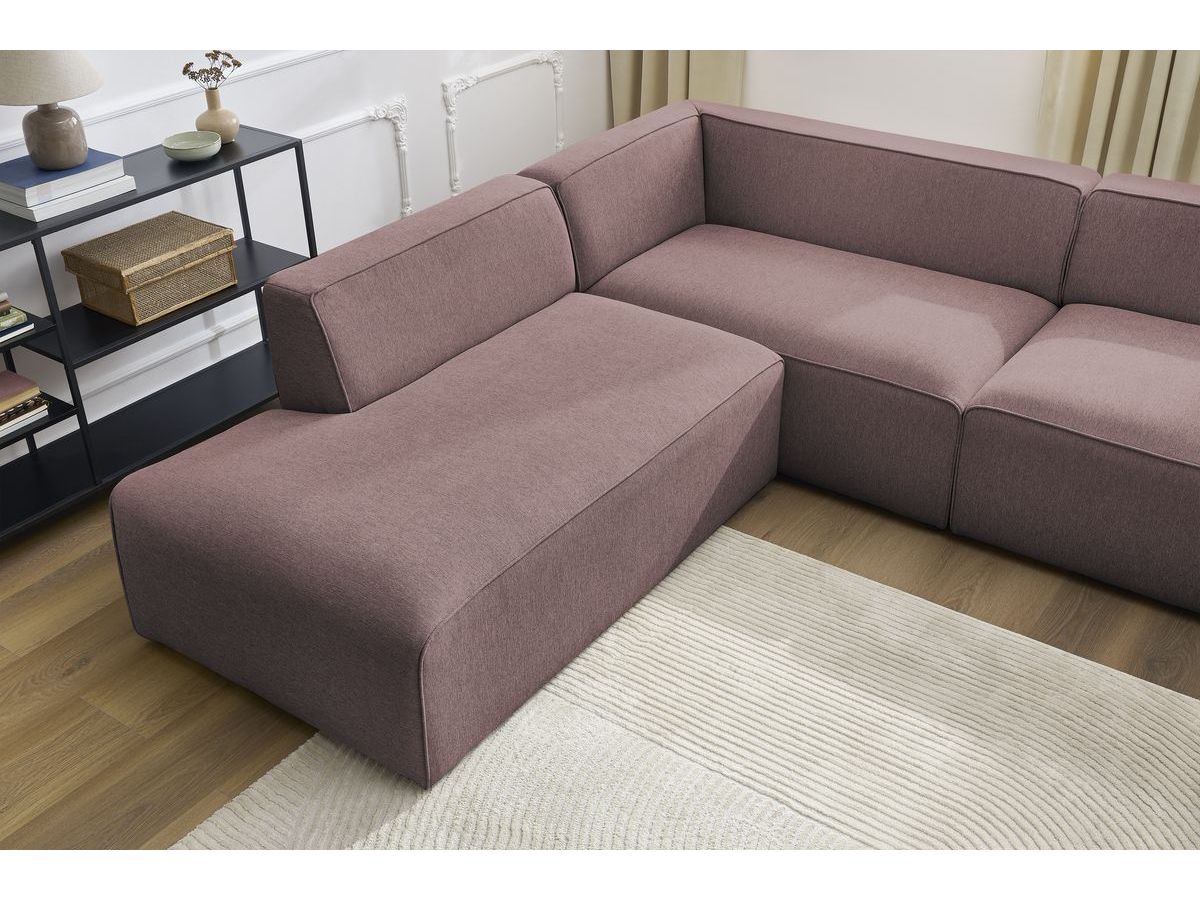 Bobochic Megeve Wohnlandschaft Melange-Stoff Rosa Ecke rechts