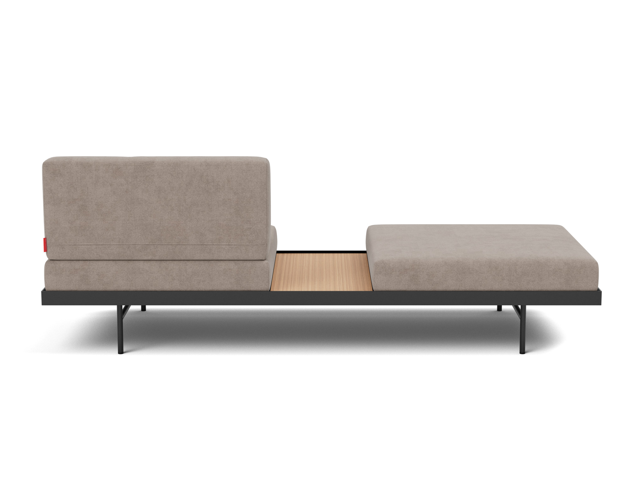 Tagesbett Puri Kord Cordufine 318-Beige Beine mit Eichentisch