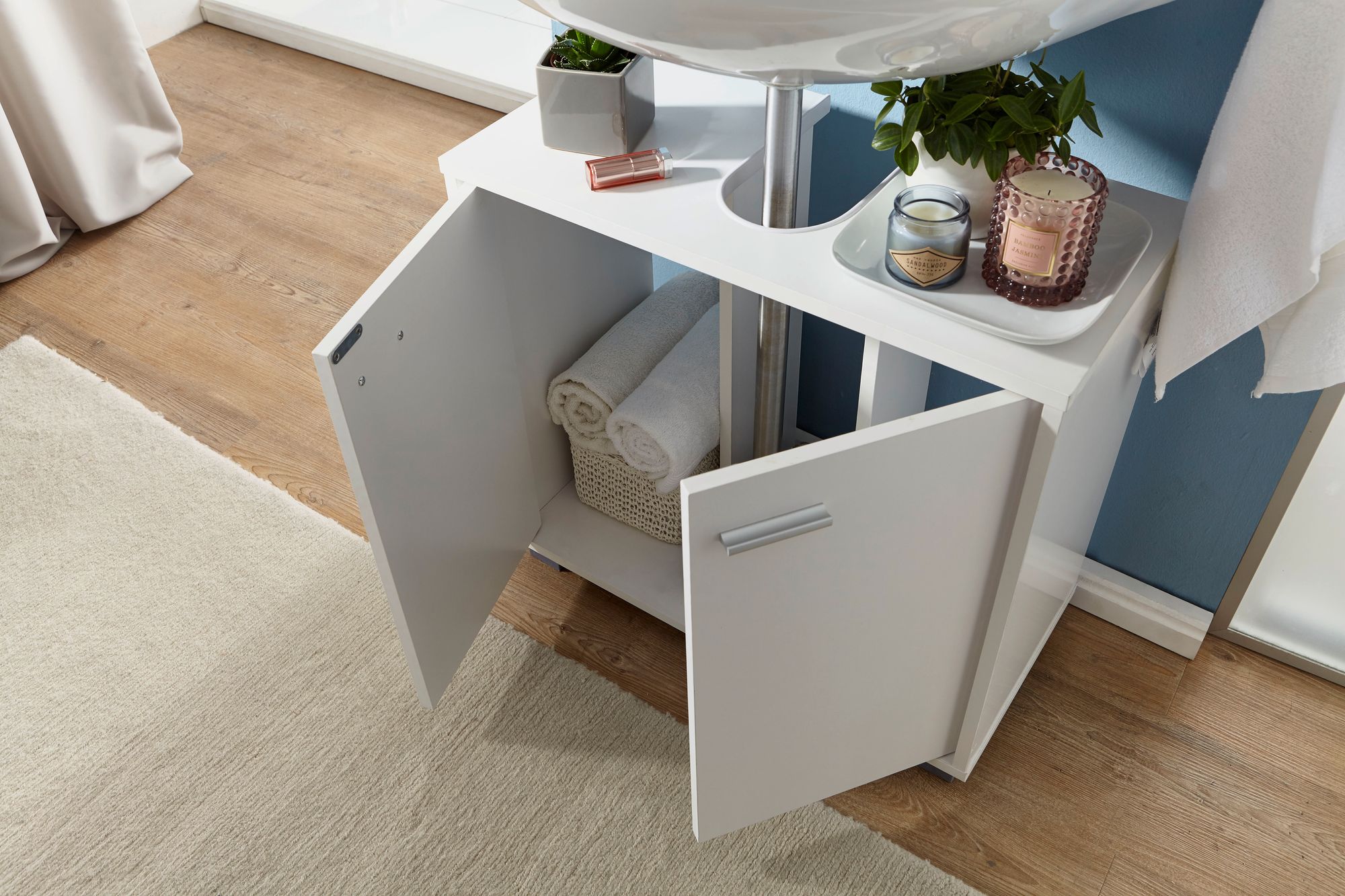Waschbeckenschrank Glomfjord Weiß 60 × 30 × 55 cm