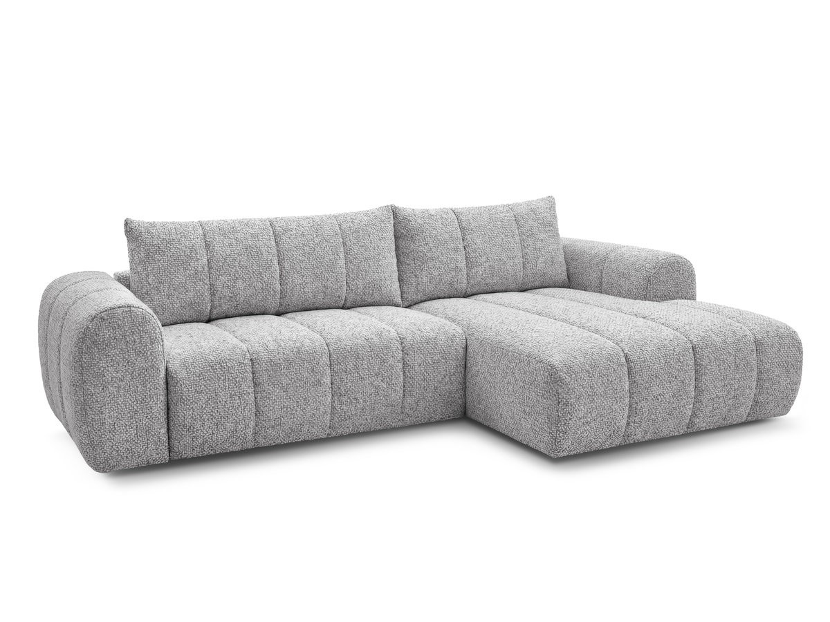 Bobochic Nesty Ecksofa 272 cm Melange-Stoff Hellgrau Ecke rechts