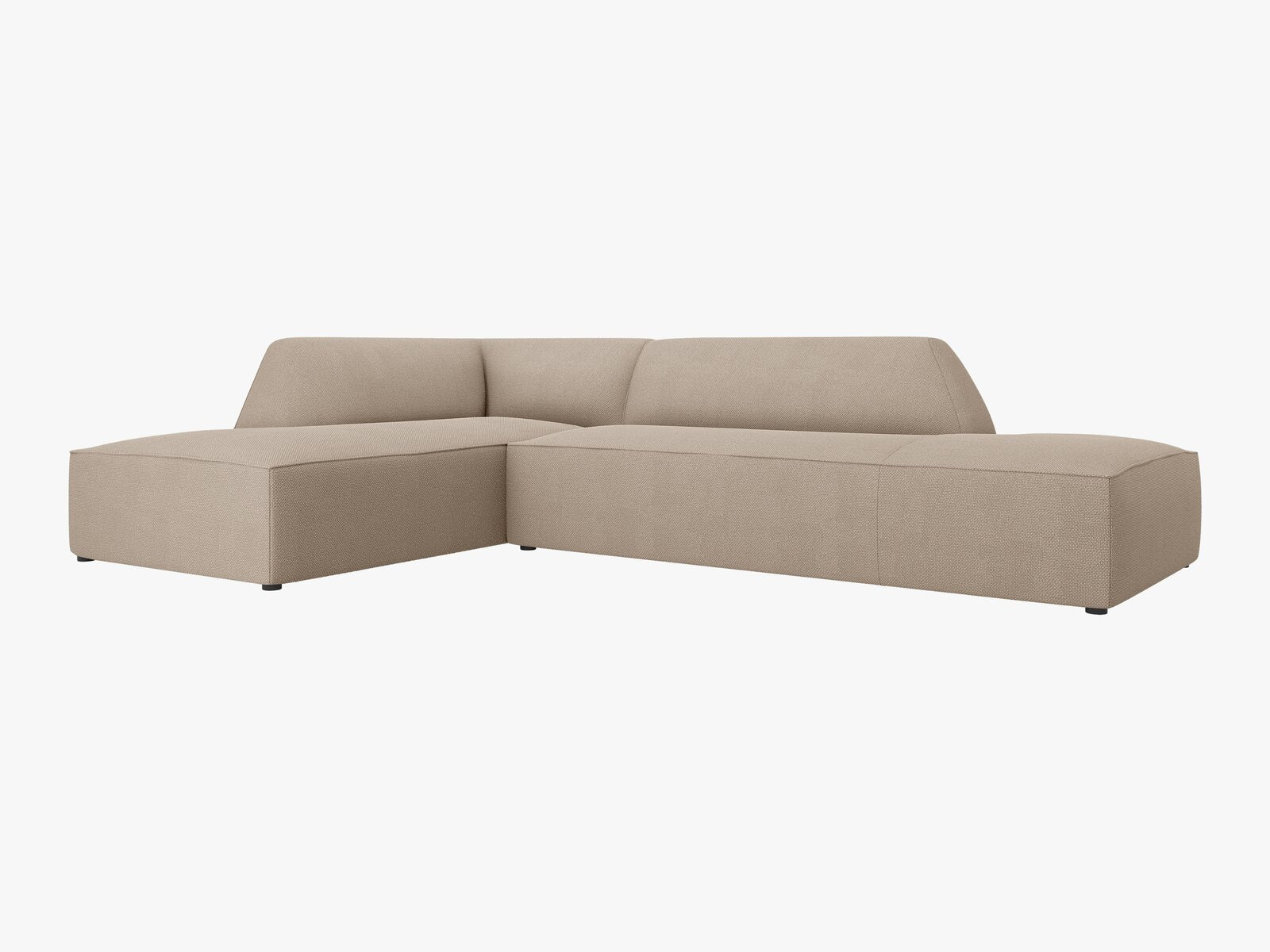 Micadoni Ecksofa Ruby 4-Sitzer Links Strukturierter Stoff Ottawa Dunkelbeige