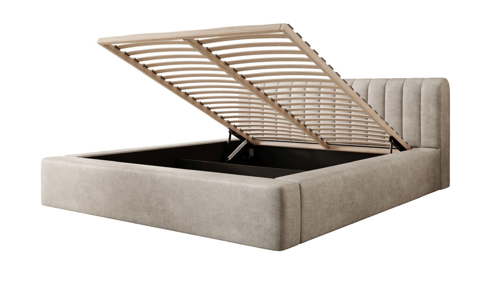 Polsterbett Faroa Samtstoff 180x200 mit Holzrahmen Macau Pearl